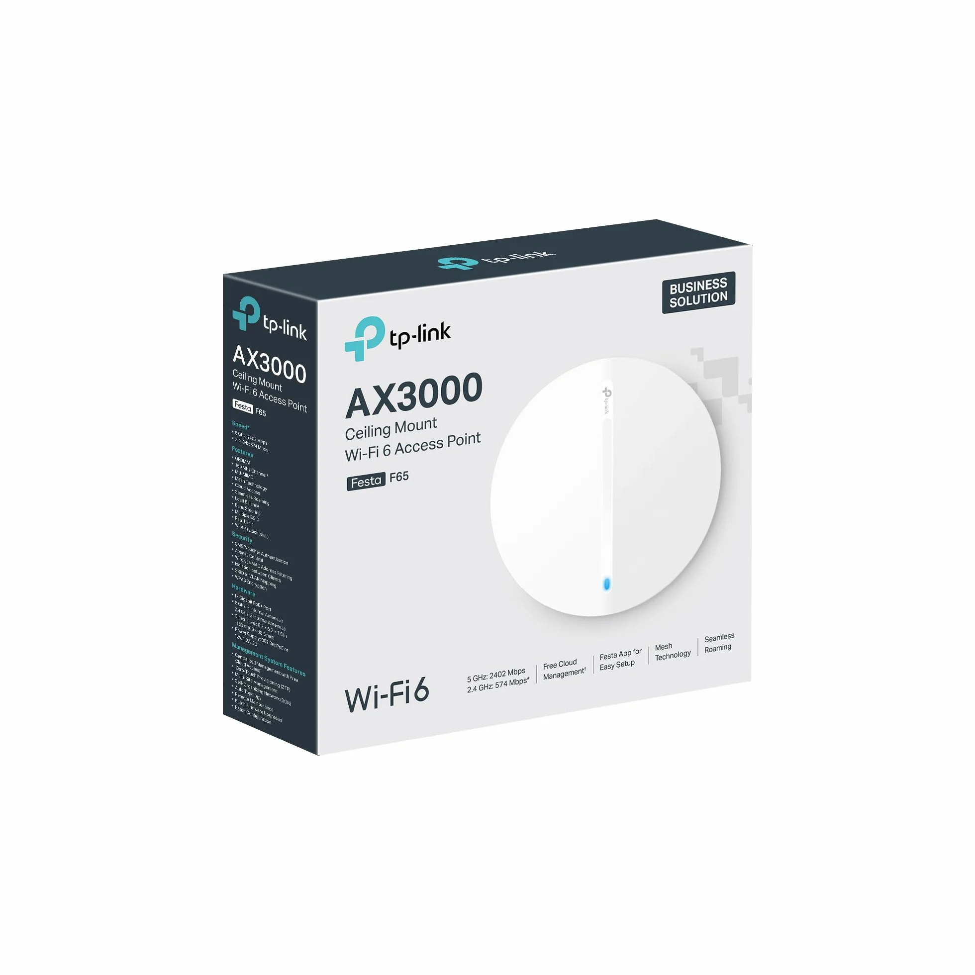 TP-Link Festa F65 Punkt dostępowy WiFi 6 AX3000 PoE Montaż sufitowy