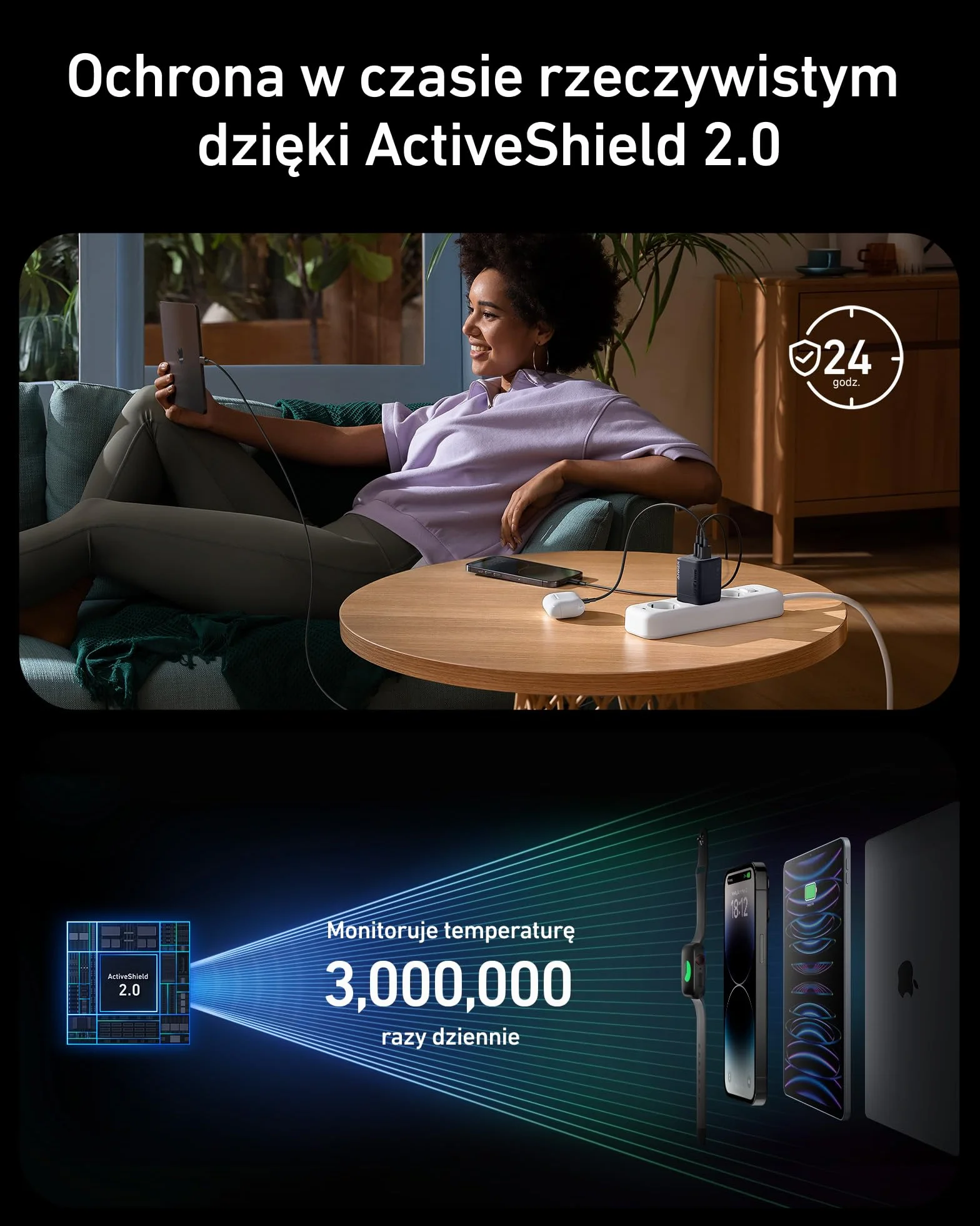 Ładowarka USB-C 67 W, Anker Prime GaN, 3-portowa szybka ładowarka, kompaktowa składana konstrukcja, kompatybilna z MacBook Pro/Air, Pixelbook, iPad Pro, iPhone 16/15/14, Galaxy S23, Note 20,