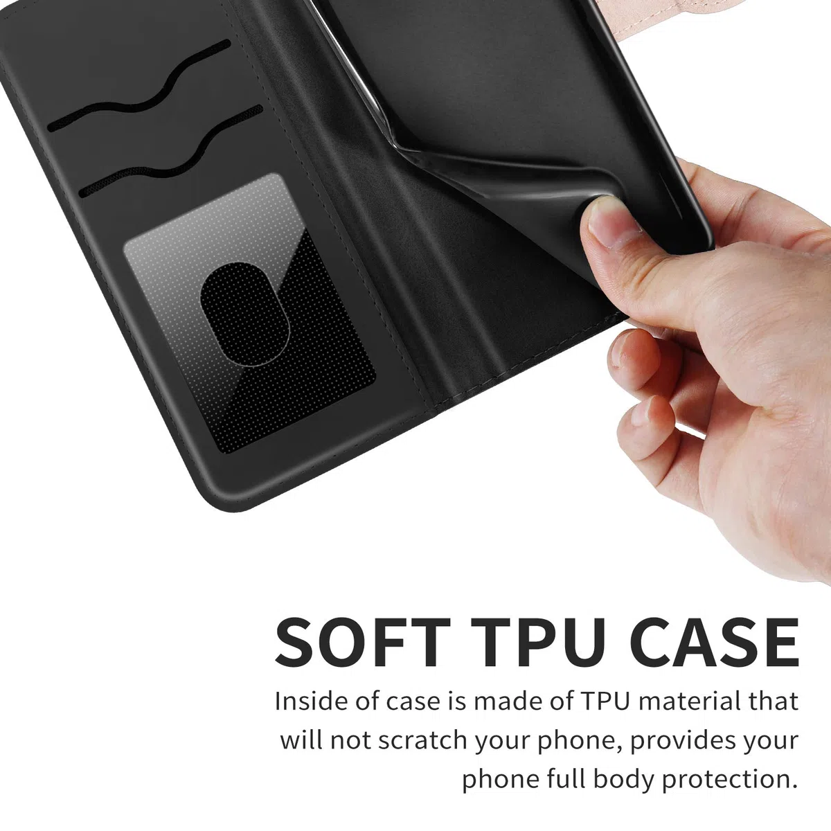 Etui na telefon Motorola Edge 50 Fusion Presowane drzewo PU skóra Motorola Edge 50 Fusion Flip Etui Portfel Torba Etui na Motorola Edge 50 Fusion Czarny