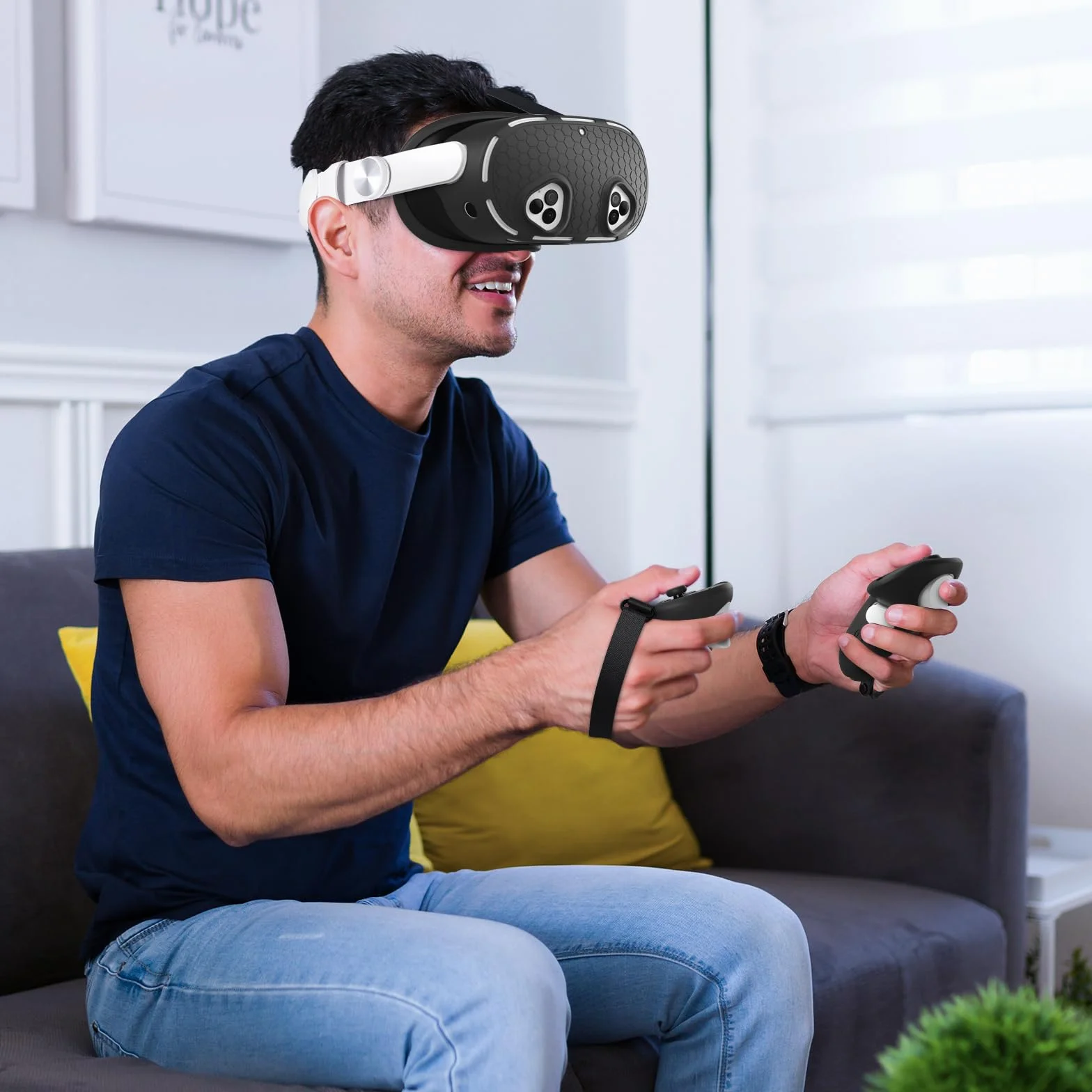 Silikonowe etui ochronne do Meta Quest 3S, 5 w 1, osłona na kontroler i VR, joystick caps