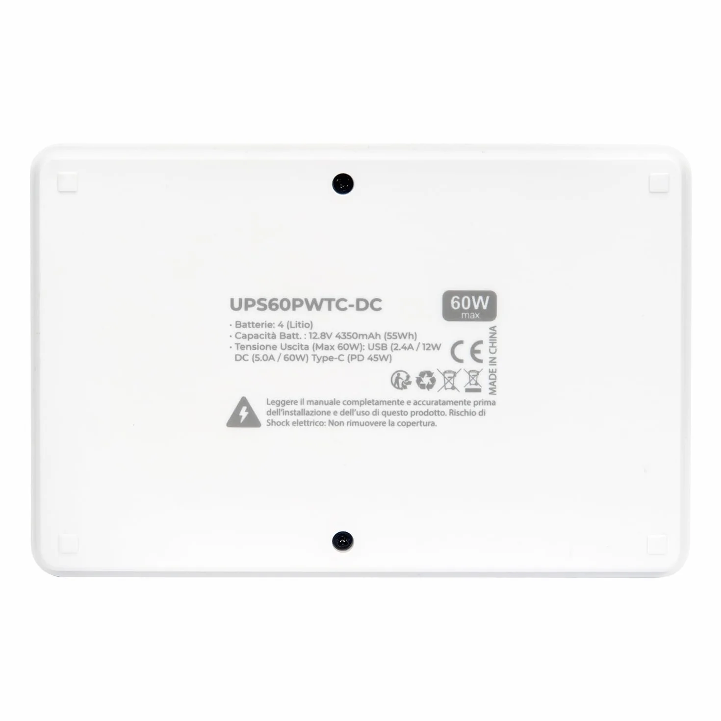 VulTech UPS60PWTC-DC Mini UPS 4350 mAh 60 W przenośny zasilacz awaryjny do routera modemu Power Bank Smartphone biały