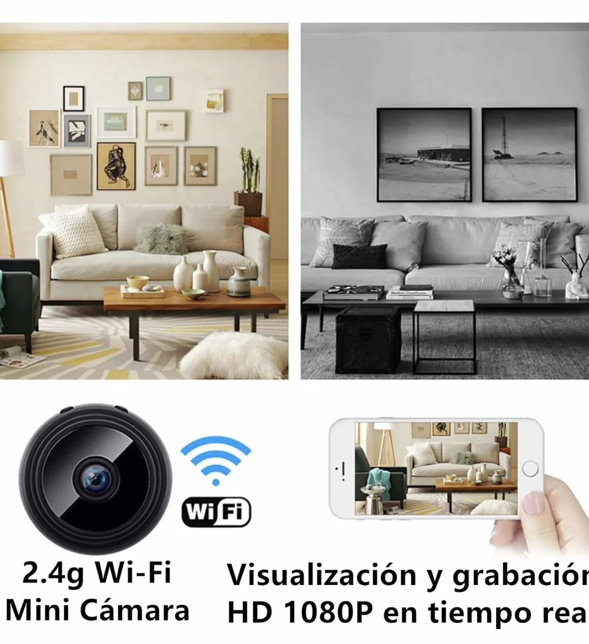 Miniaturowa kamera szpiegowska 1080p WiFi, bezprzewodowa ukryta kamera do użytku wewnątrz i na zewnątrz