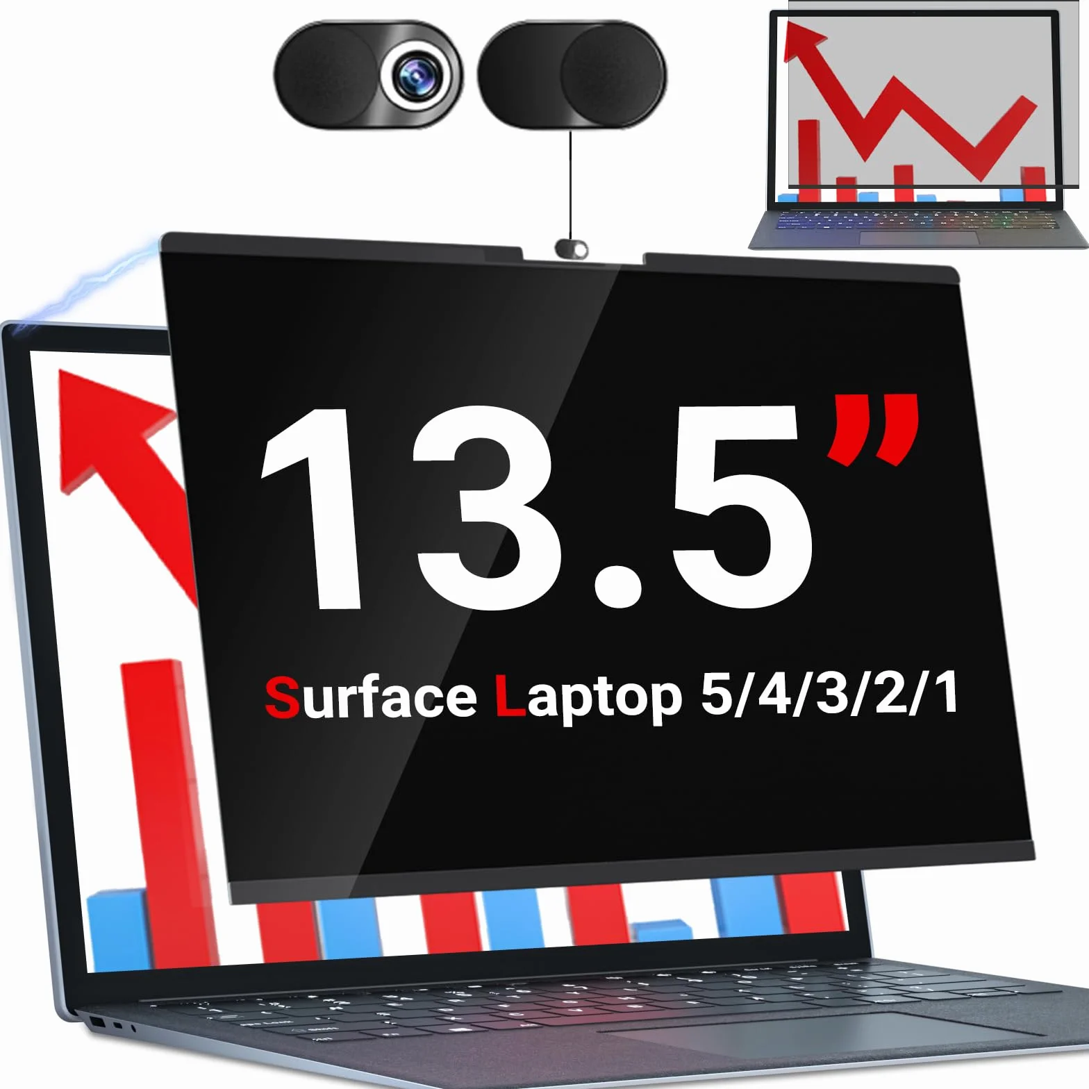 Etui na ekran prywatności magnetyczne Microsoft Surface Laptop 13,5 cala anty-niebieskie światło Laptop 5/4/3/2/1