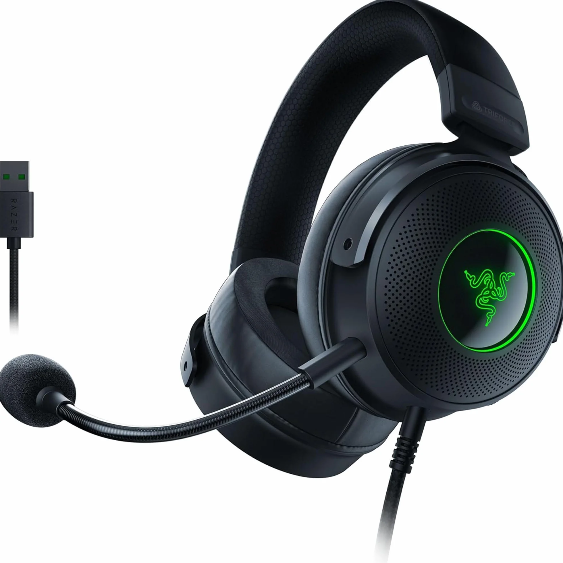Razer Kraken V3 przewodowy zestaw słuchawkowy USB do gier z Chroma RGB 50 mm THX Czarny