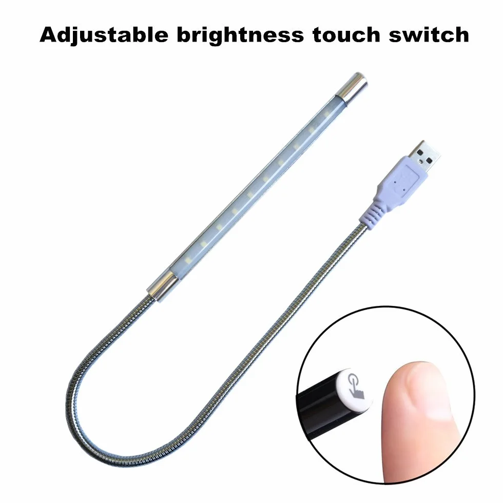 Lampa LED USB – dotykowa przenośna lampa do książek, ściemniana, elastyczne światło do notebooków, tabletów, powerbanków, komputerów stacjonarnych, lampka nocna do czytania, lampka na laptopa