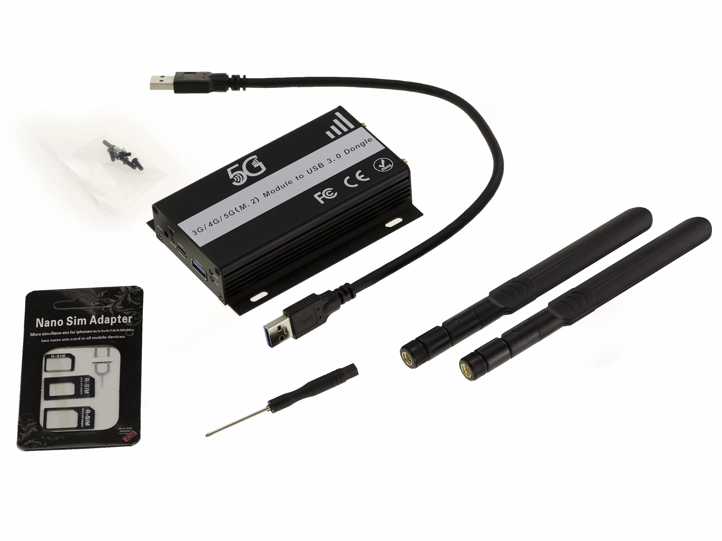 KALEA-INFORMATIQUE Adapter M2 B Key na USB 3.0 do modułu WWAN LTE z obsługą kart SIM 3G 4G 5G