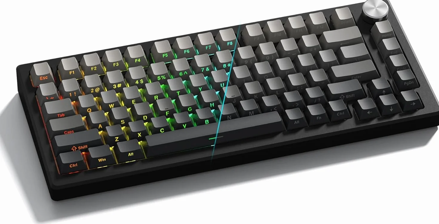 PBT 136 klawiszy przezroczyste, Double Shot Profile Cherry Shine Through Keycaps, niestandardowe nakładki na klawisze cieniowane klawisze do klawiatur mechanicznych ANSI US - szare