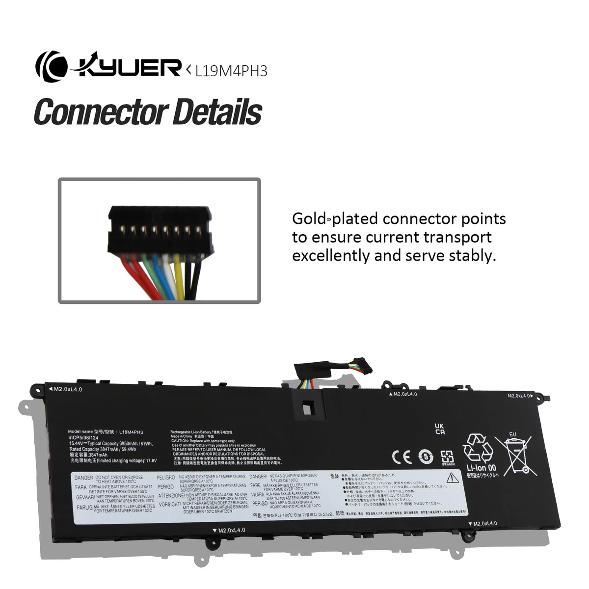 K KYUER 61Wh L19M4PH3 L19D4PH3 L19C4PH3 Bateria do Lenovo Yoga Slim 7 Pro 14 OLED, IdeaPad Slim 7i Pro Slim 7 Pro 14IHU5 14" Series Yoga Slim 7 Pro 14ARH5 14IHU5 14ITL5 14ARH7 14IAP7 14ACH5 O OD