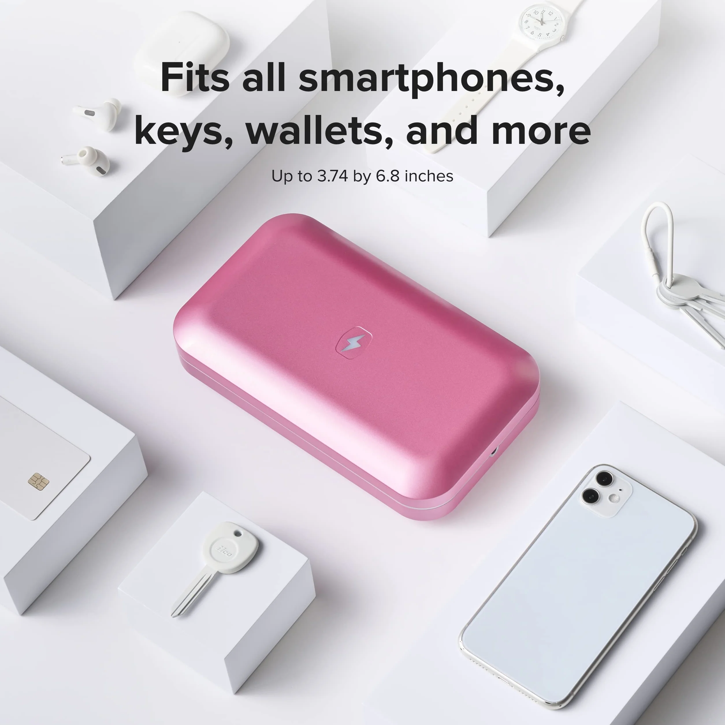 PhoneSoap 3 UV środek do dezynfekcji smartfonów i uniwersalna ładowarka, opatentowany i sprawdzony klinicznie dezynfektor światła UV, (orchidea)