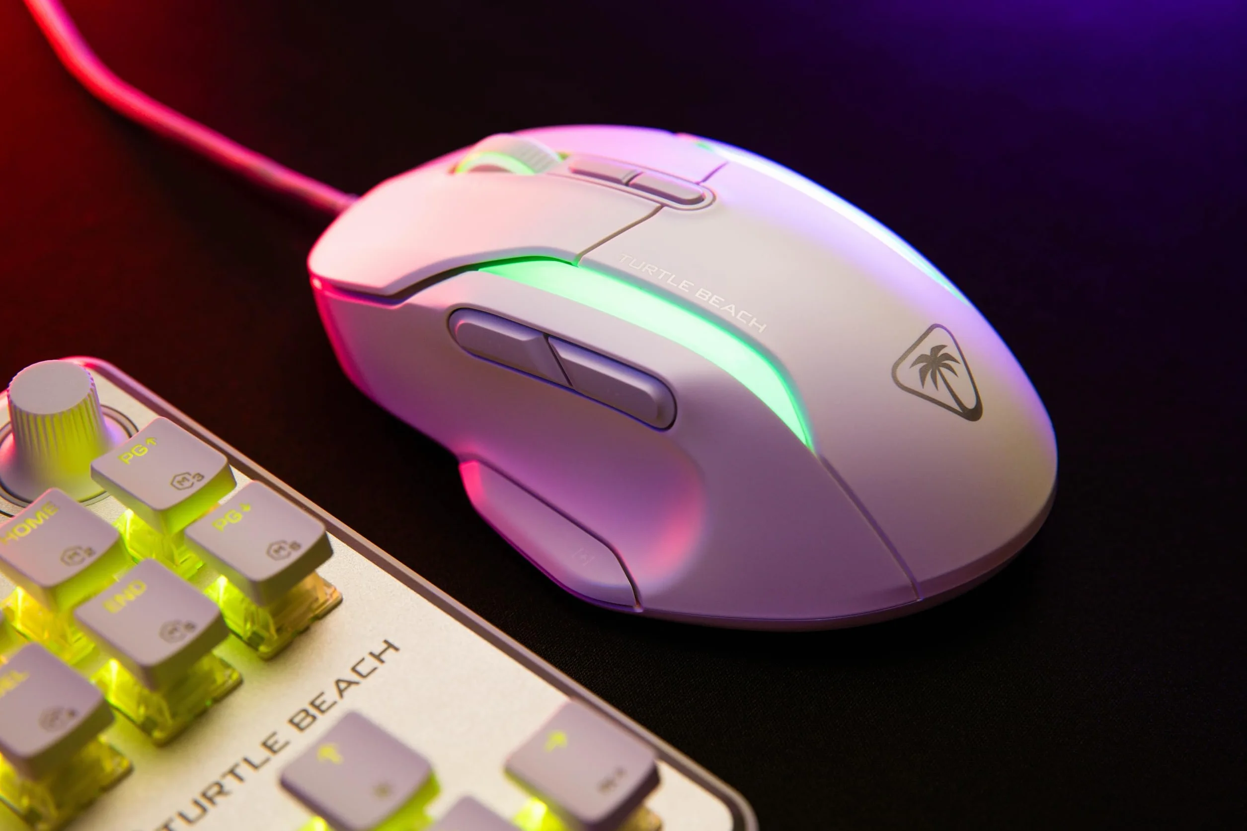 TURTLE BEACH Kone II Przewodowa ergonomiczna mysz do gier RGB, 26K DPI, przełączniki optyczne 100 mln kliknięć, 23 wejścia, kółko 4D, PTFE