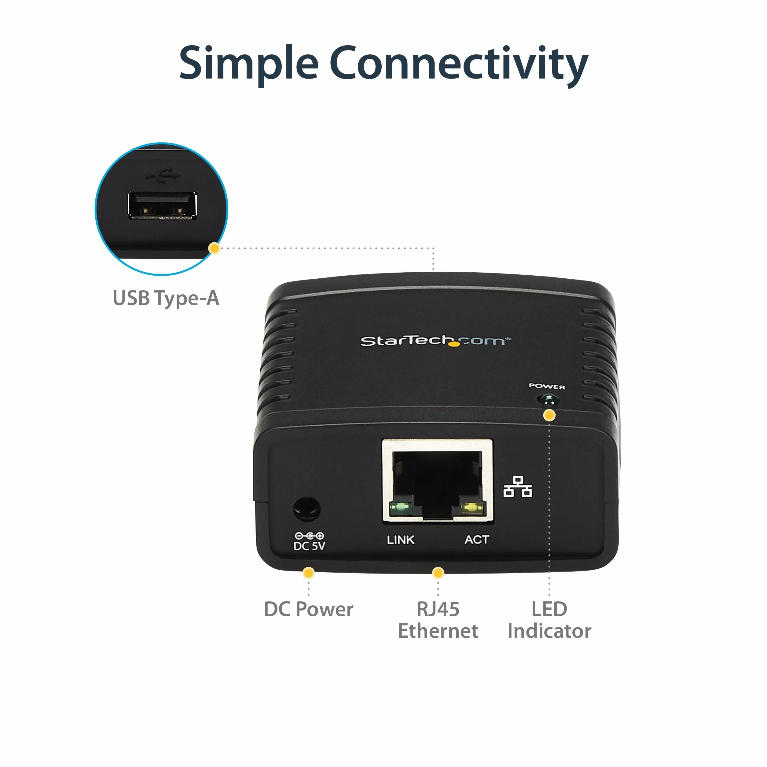StarTech.com 10/100Mbps Ethernet to USB 2.0 Network LPR Print Server