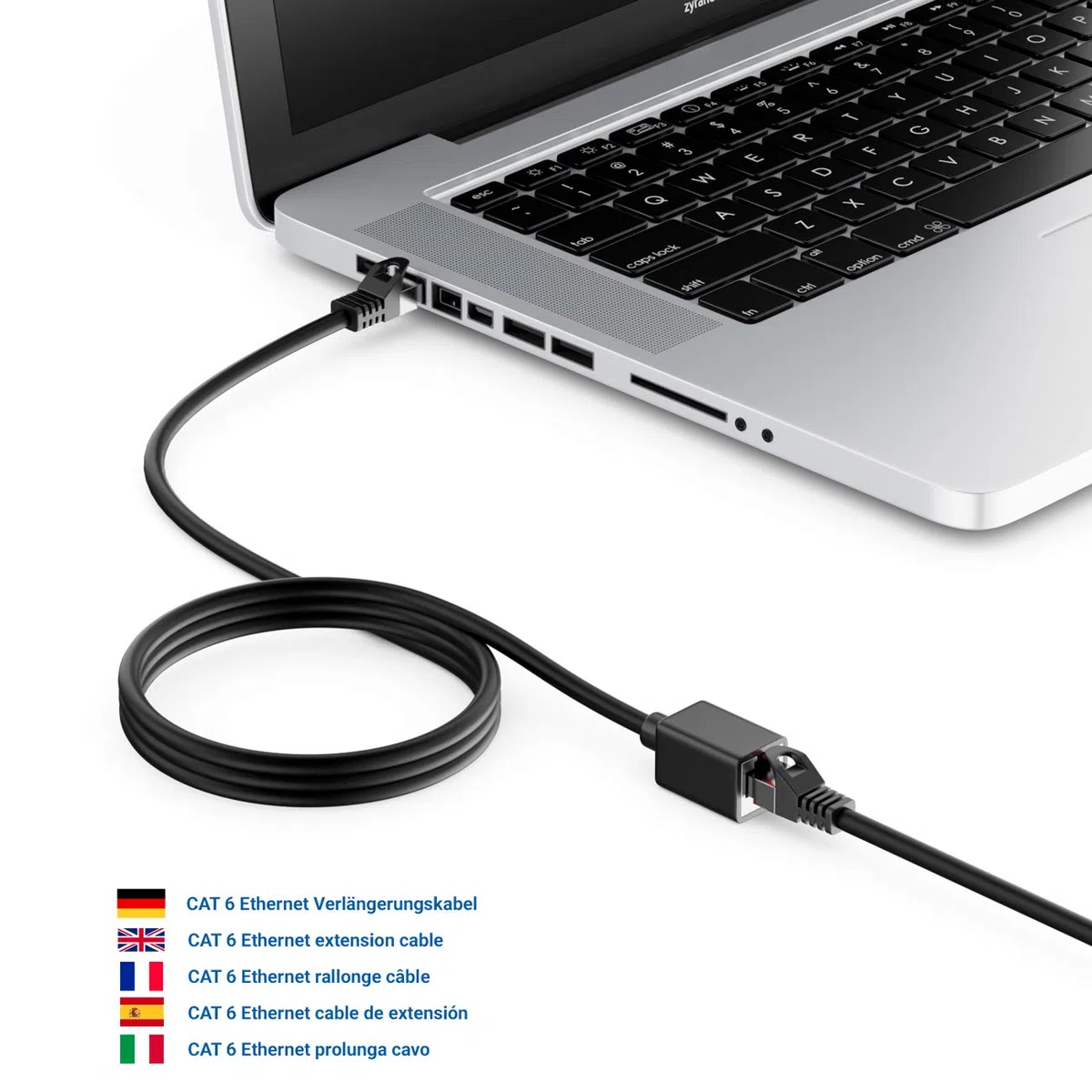 deleyCON 3,0m CAT6 Patchkabel Przedłużacz do Ethernet LAN Kabel Sieciowy Kabel Internetowy - Wtyk RJ45 na Gniazdo RJ45 S/FTP PiMF 250 MHz Miedź - Czarny