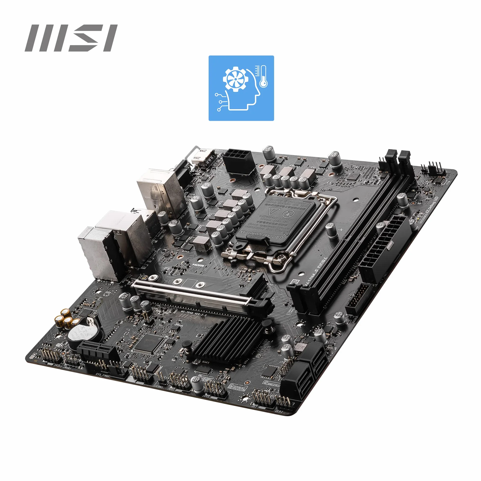 MSI PRO H610M-E płyta główna DDR4, Micro-ATX, obsługuje procesory Intel 12. generacji, LGA 1700-2 x DIMM (3200 MHz), 1 x gniazdo PCIe 4.0 x16, 1 x M.2 Gen3, USB 3.2 Gen1, 1G LAN, HDMI 1.4 i VGA