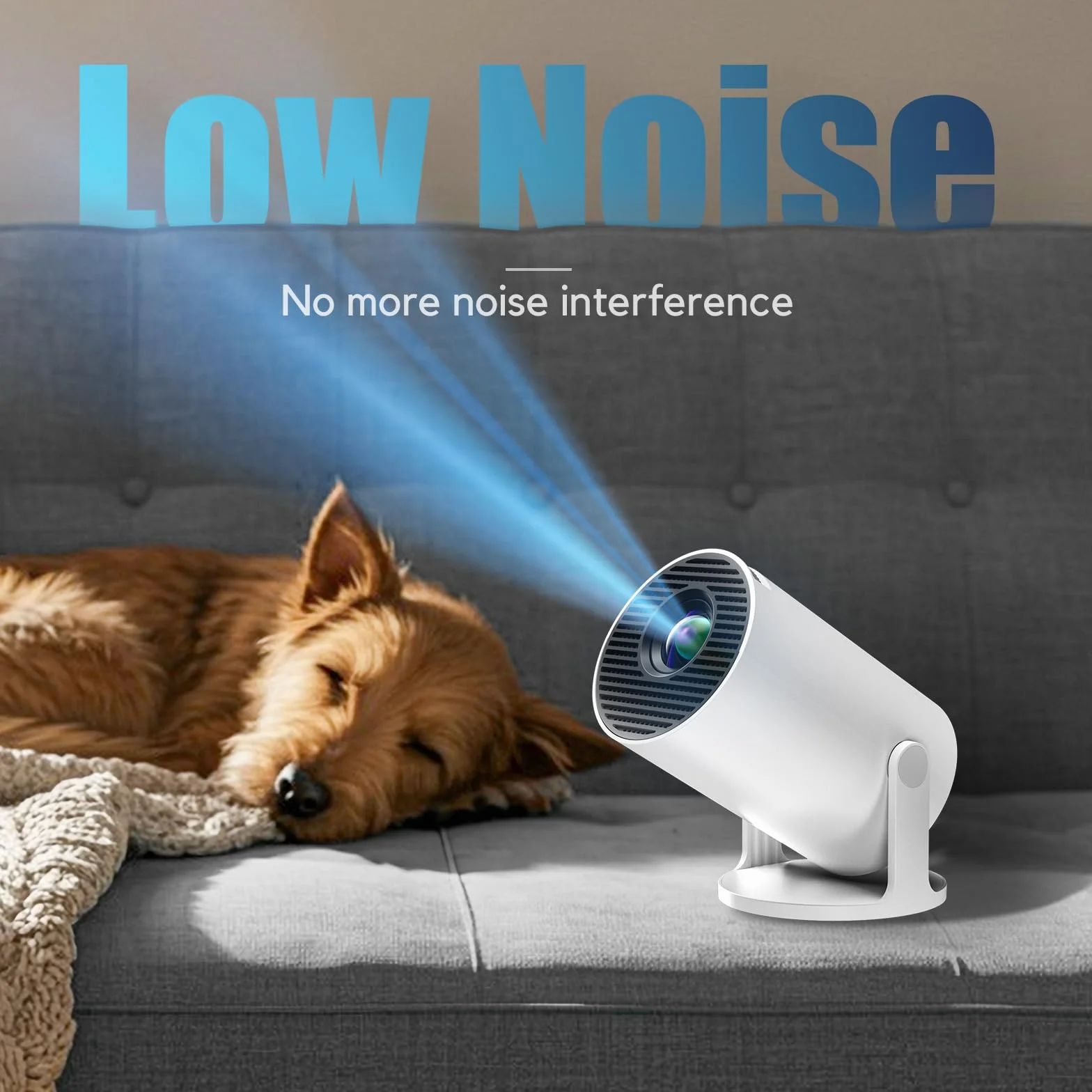 Mini Projektor [Wbudowane Aplikacje] AKIYO O2 projektor o jasności 18 000 luksów z WiFi6 i BT5.4, obsługujący rozdzielczość 1080P, automatyczny keystone, obrót o 180°, kompatybilny z HDMI/USB/Laptopem