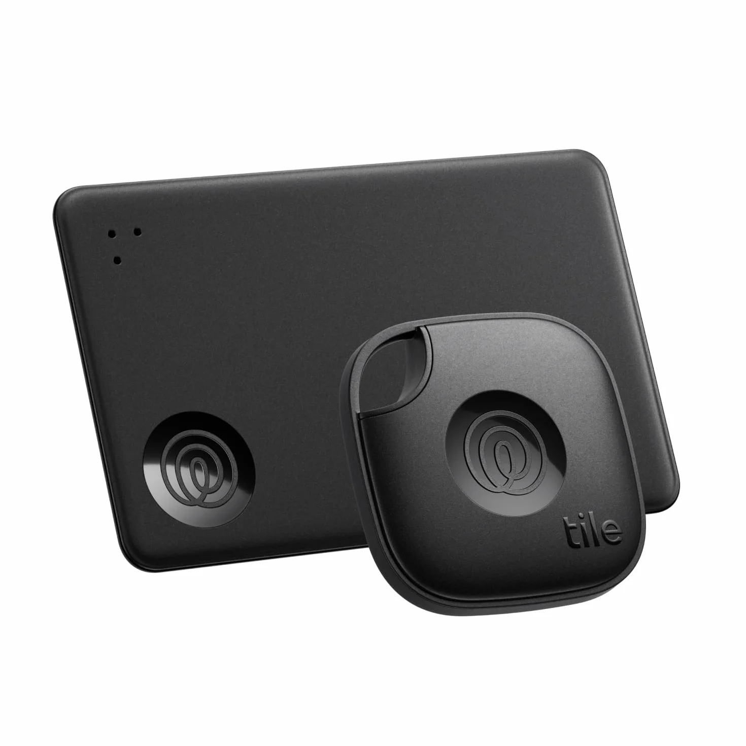Tile by Life360 Starter Pack - lokalizatory Bluetooth ułatwiające znajdowanie kluczy, portfeli i innych rzeczy. Zgodność: iOS i Android. Znajdowanie telefonu. 2 szt. (czarny Mate/Slim)