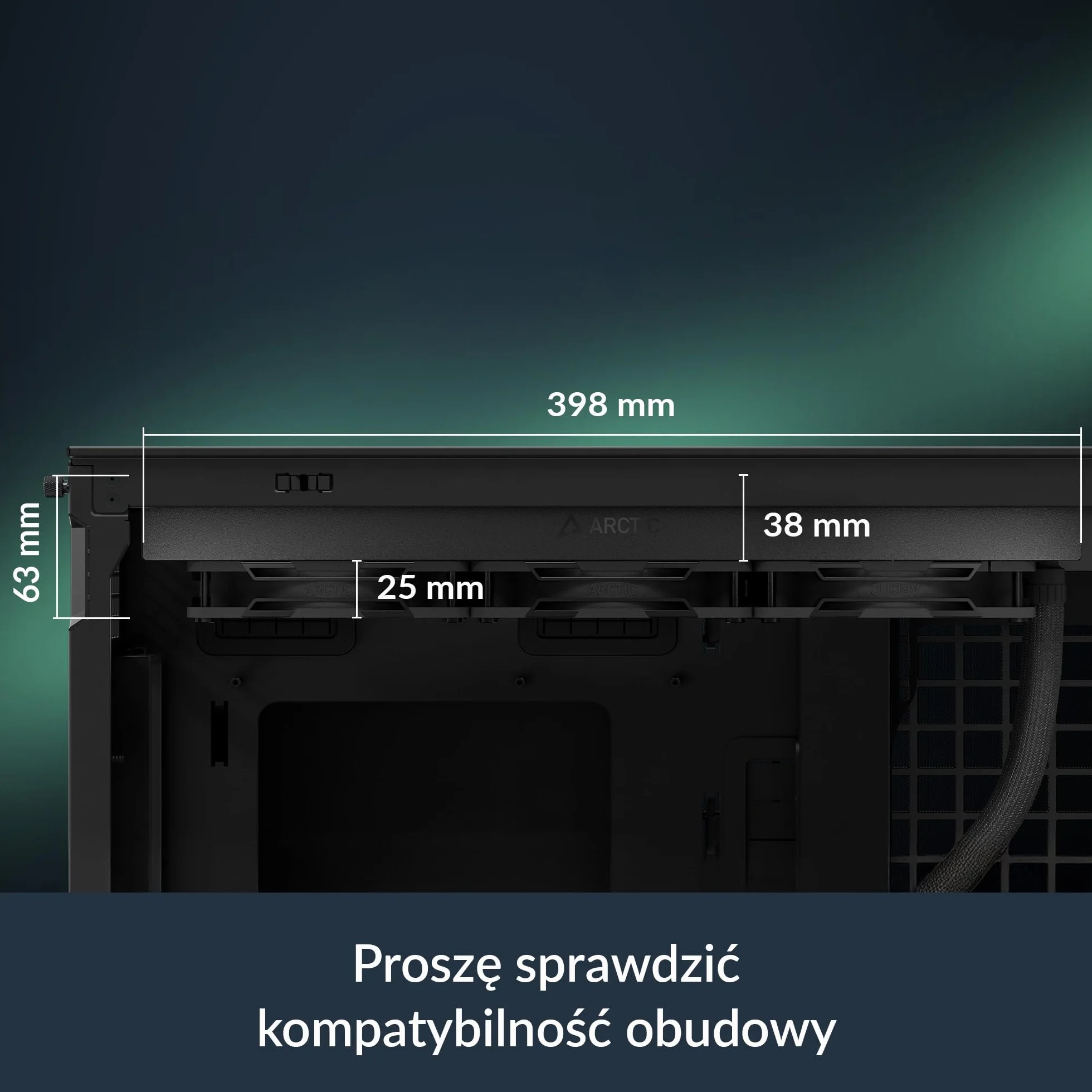 ARCTIC Liquid Freezer III Pro 360 - Chłodnica Procesora AIO, 3 x 120 mm Chłodzenie Wodne, Grzejnik 38 mm, Pompa PWM, Wentylator VRM, AMD AM5/AM4, Intel LGA1851/1700 Rama Kontaktowa - Czarny