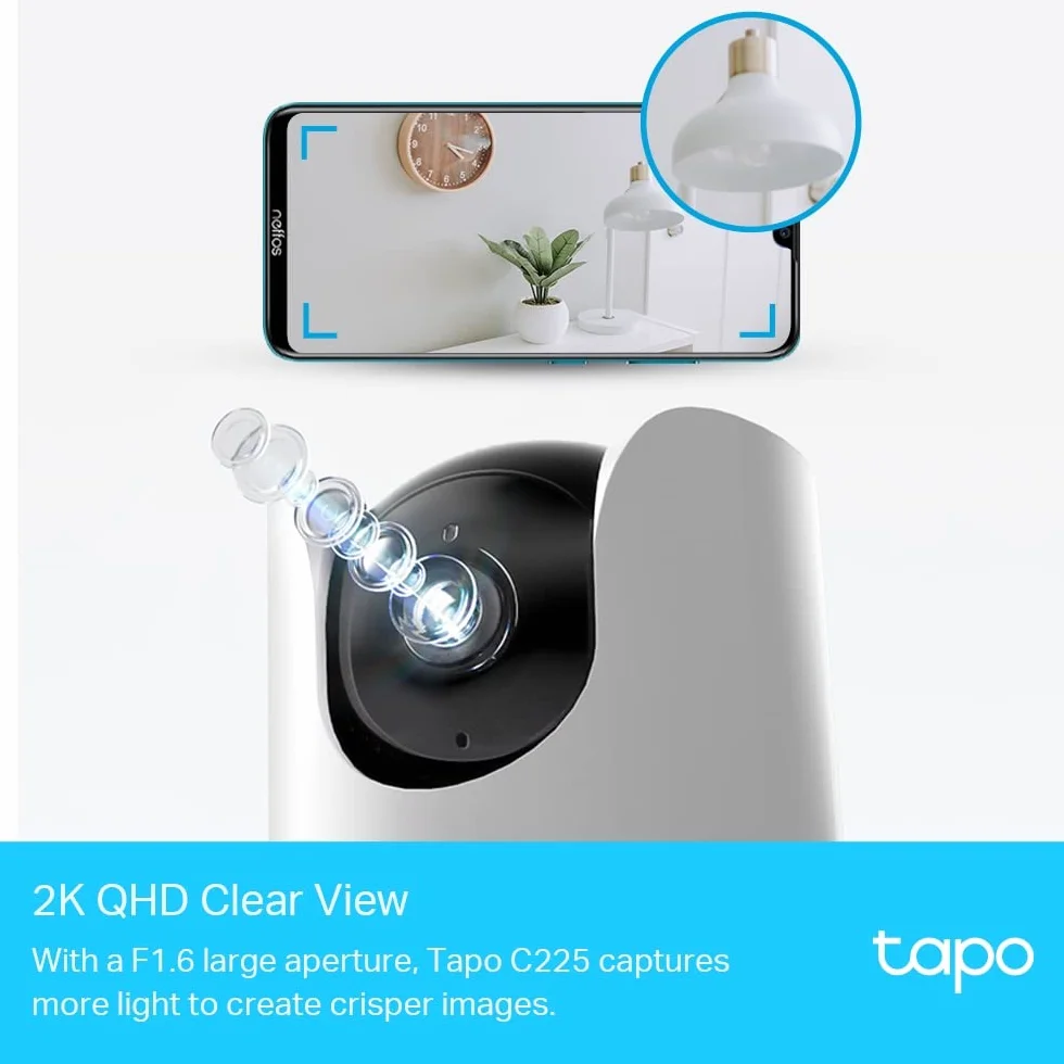 Tapo C225 Kamera Wewnętrzna 2K QHD Biały Czarny