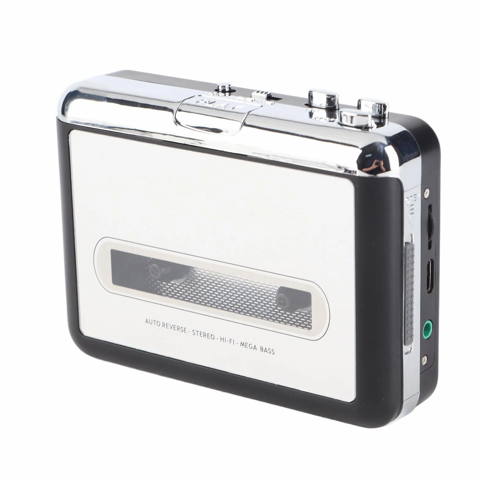 Kadimendium Konwerter Kasety Magnetofonowej USB na Komputer PC MP3 Switcher Converter + Plug and Play + Wyjście + Słuchawki, do Konwersji Kasety na Odtwarzacz Muzyczny MP3, Zasilany Przez USB, Nie