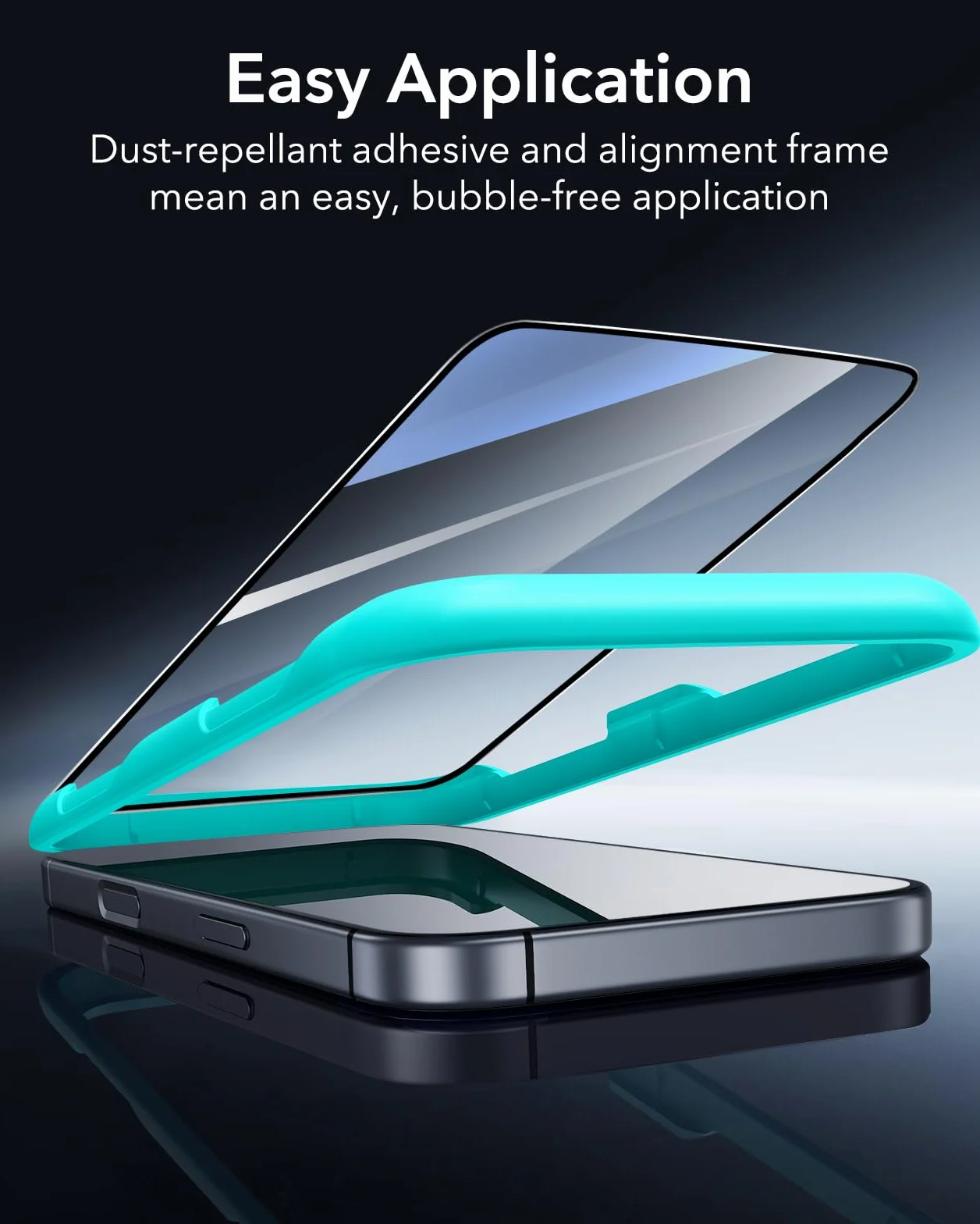 ESR Folia ochronna na ekran iPhone'a 17 Pro Max, twardość 9H, klasa wojskowa, nietłukąca, pełne pokrycie, folia ochronna na ekran ze szkła hartowanego z łatwym narzędziem instalacyjnym, HD