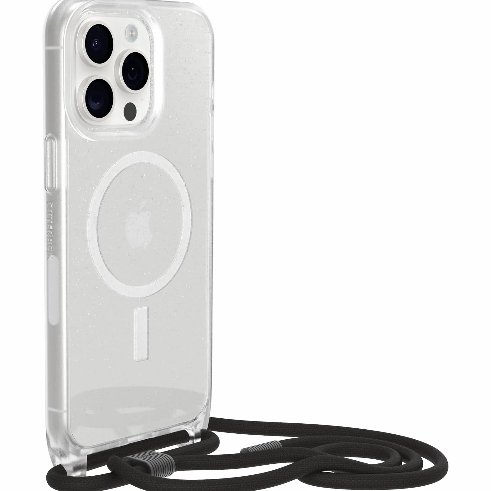 OtterBox React etui ze Smyczą z MagSafe na iPhone 15 Pro Max, etui z regulowanym i odpinanym paskiem na szyje, przetestowane zgodnie ze standardami wojskowymi, Stardust, Bez Opakowania Detalicznego