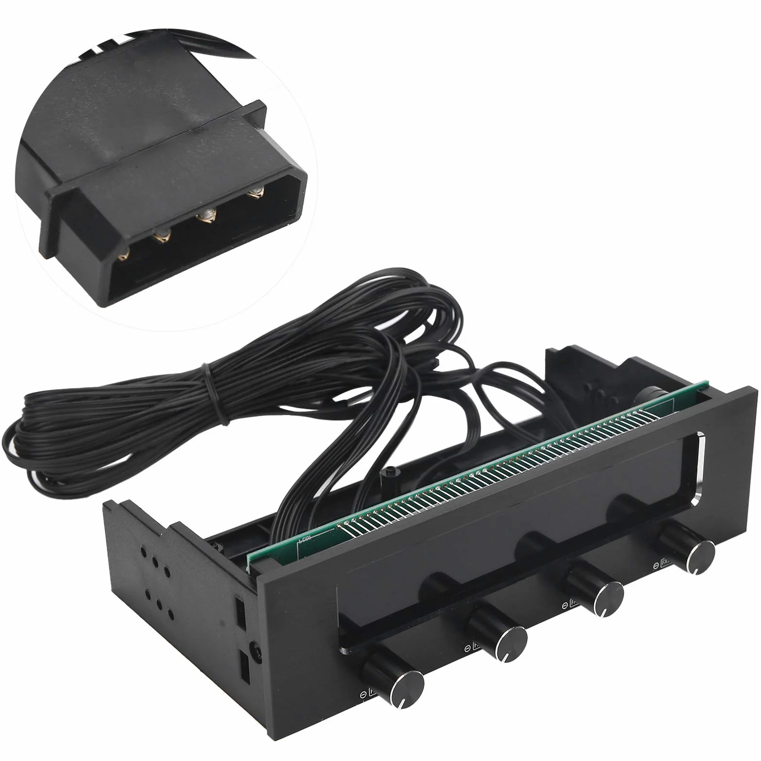 STW‑6041 Kontroler Wentylatora do Procesora Komputera, PC 5,25" Wielofunkcyjny Panel Multimedialny z 4-kanałowym Panelem Przednim, Komputerowy Kontroler Wentylatora PWM i Regulator Temperatury