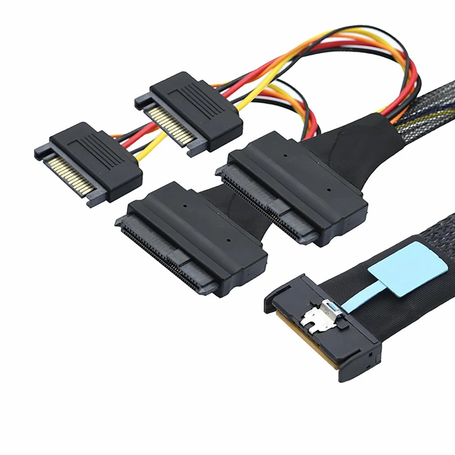 PCIE Gen 5.0 Slimline SAS MCIO 8i 8X 74P do 2XSFF 8639+15P kable połączeń danych z serwerem (0,5 m)