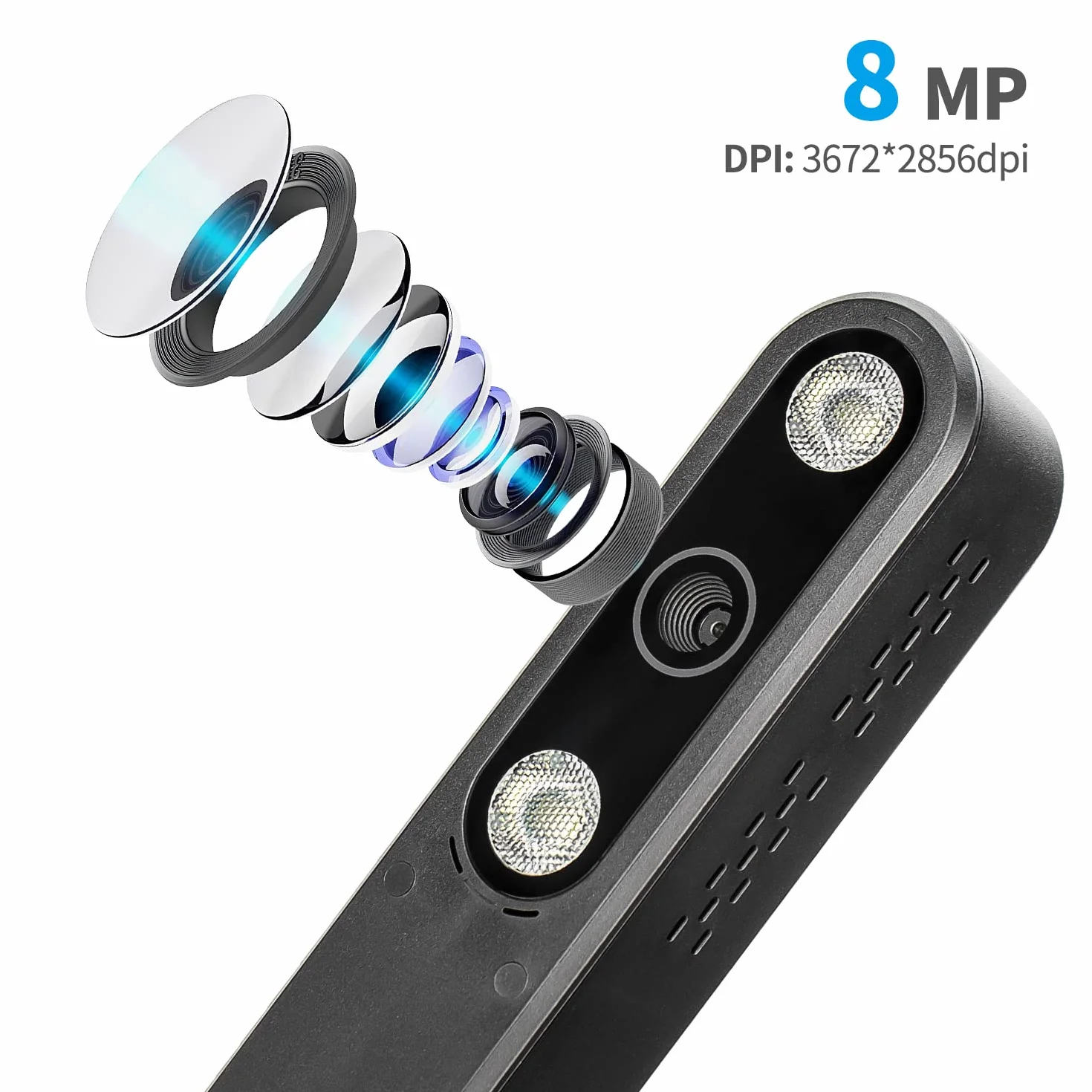NETUM Kamera do Dokumentów, Skaner Dokumentów z Funkcją OCR A4 Skaner Kamery 13 Megapikseli Obiektyw z Lampkami LED Regulowany i Przenośny Skaner do Biura Klasy Biura, SD-3000NC