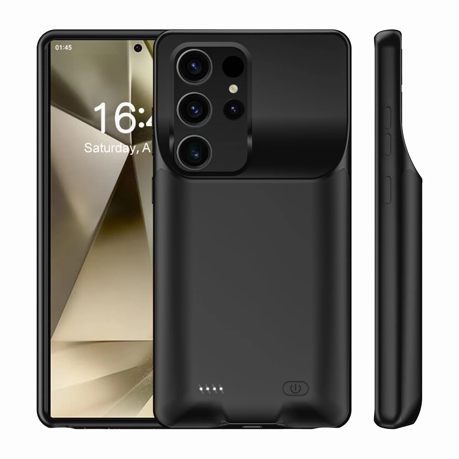 Etui na baterie 10000mAh do Samsung Galaxy S24 Ultra ładowalna obudowa ładująca, przenośna obudowa baterii do Samsung Galaxy S24 Ultra 5G czarna obudowa zasilania