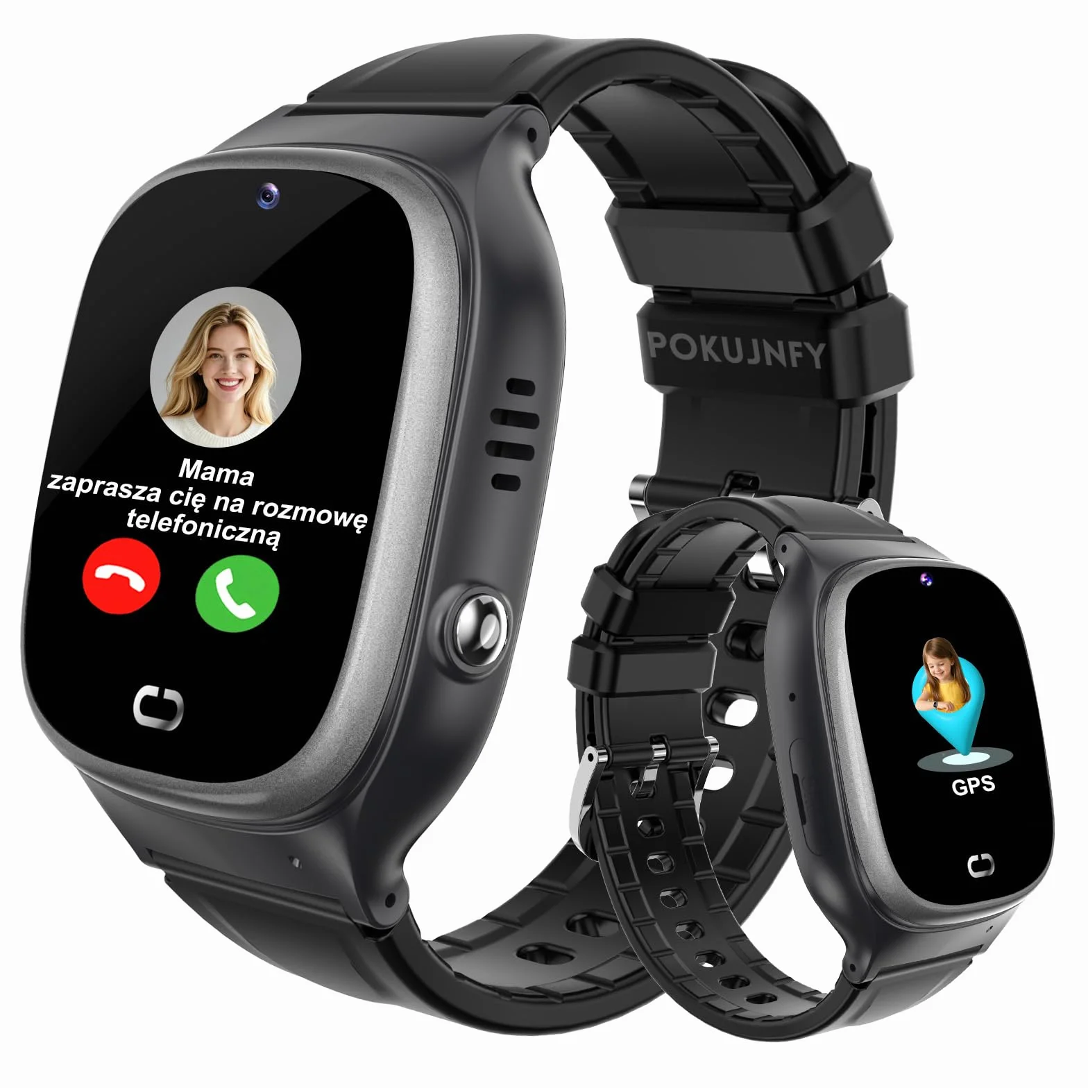 Smartwatch dla Dzieci z GPS Rozmowy Telefoniczne Czat Kontakty SOS Gra IP68 Wodoodporny Budzik Tryb Klasowy Zegarki Cyfrowe Smartwatch Dziecięcy Chłopcy Dziewczynki Urodziny Prezenty