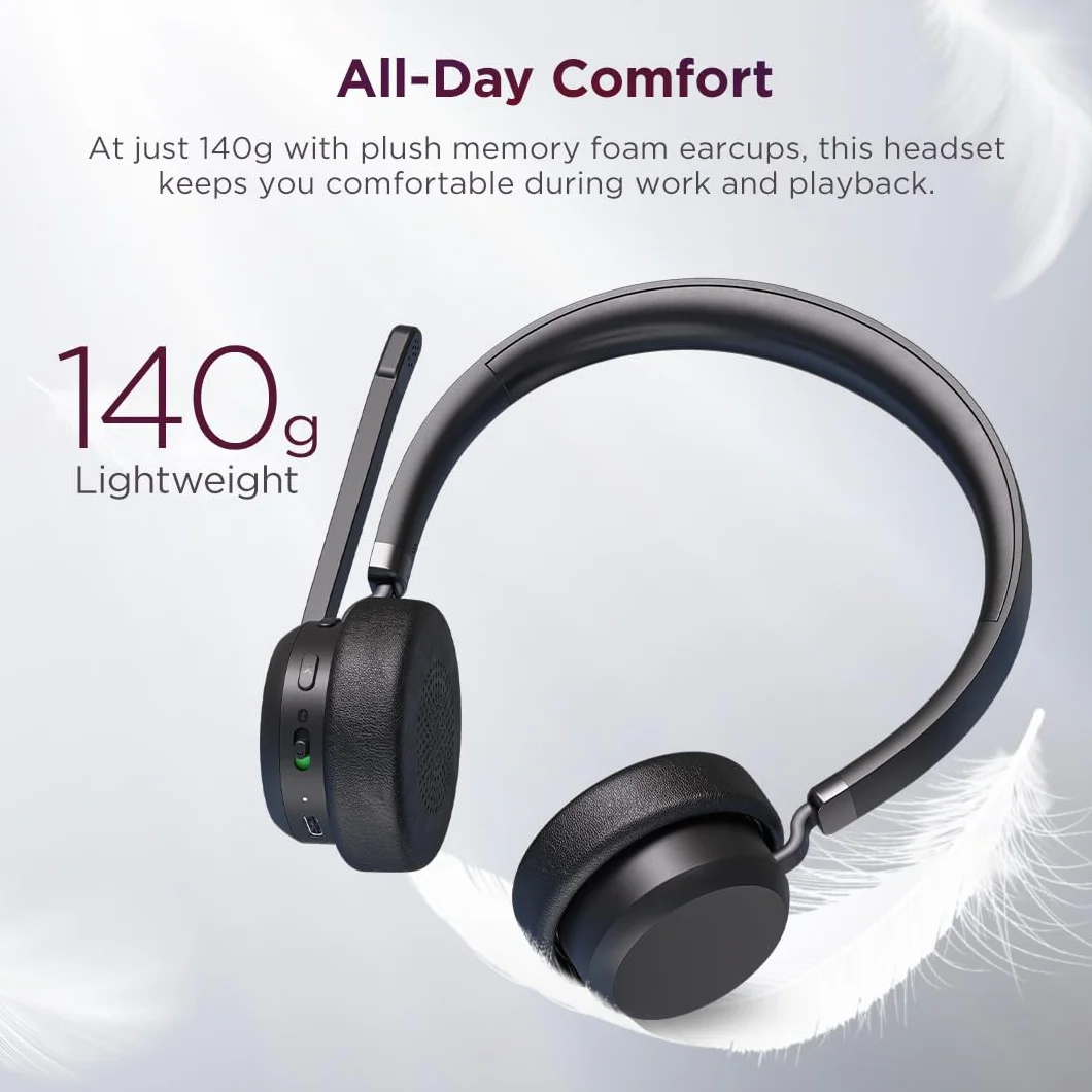 Lenovo Wireless VoIP Headset Casque Sans fil Arceau Bureau/Centre d'appels Bluetooth Noir