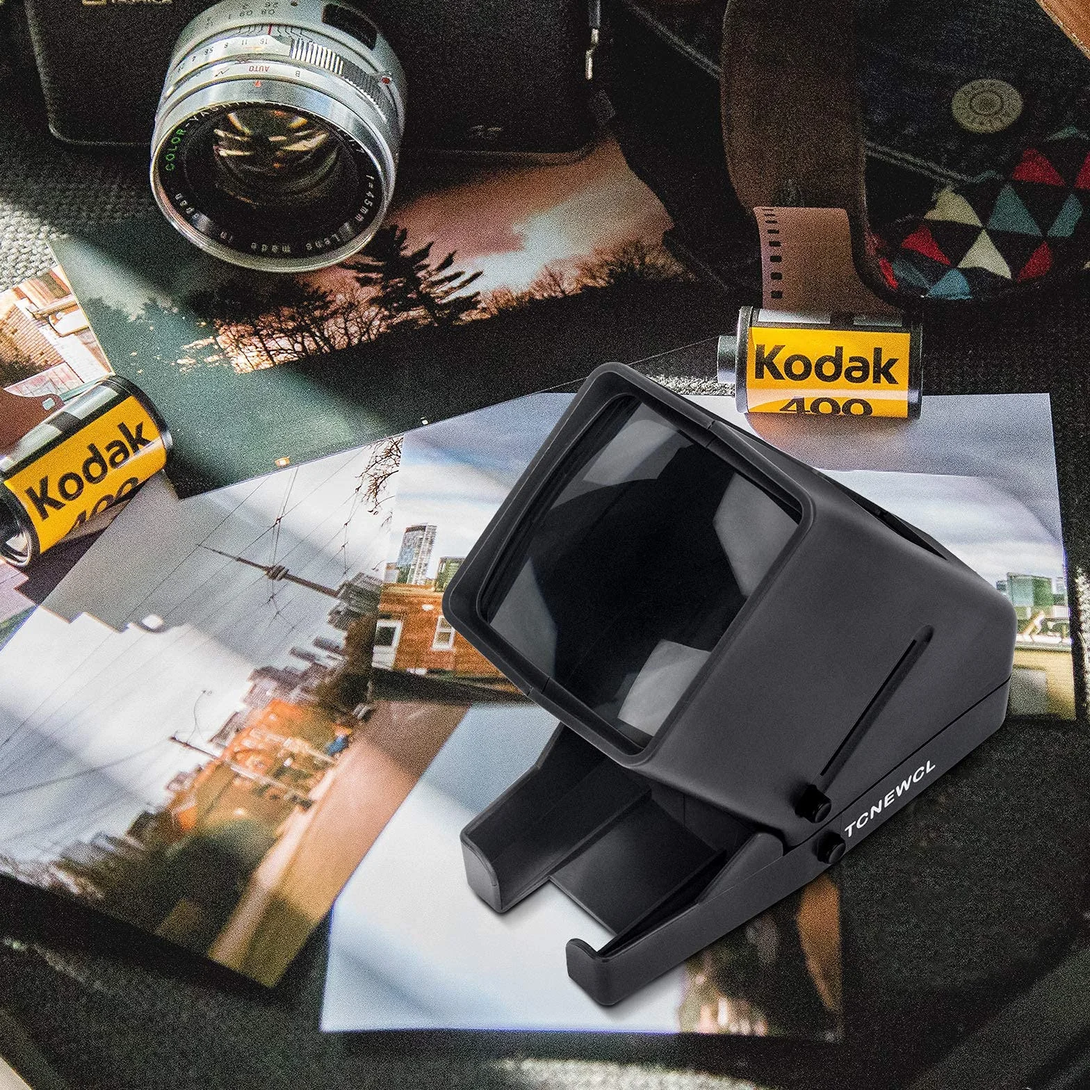 Przenośny Projektor Slajdów 35 mm z Podświetlanym Wyświetlaczem LED, 3x Powiększenie, Zasilanie Bateryjne 4xAA lub USB