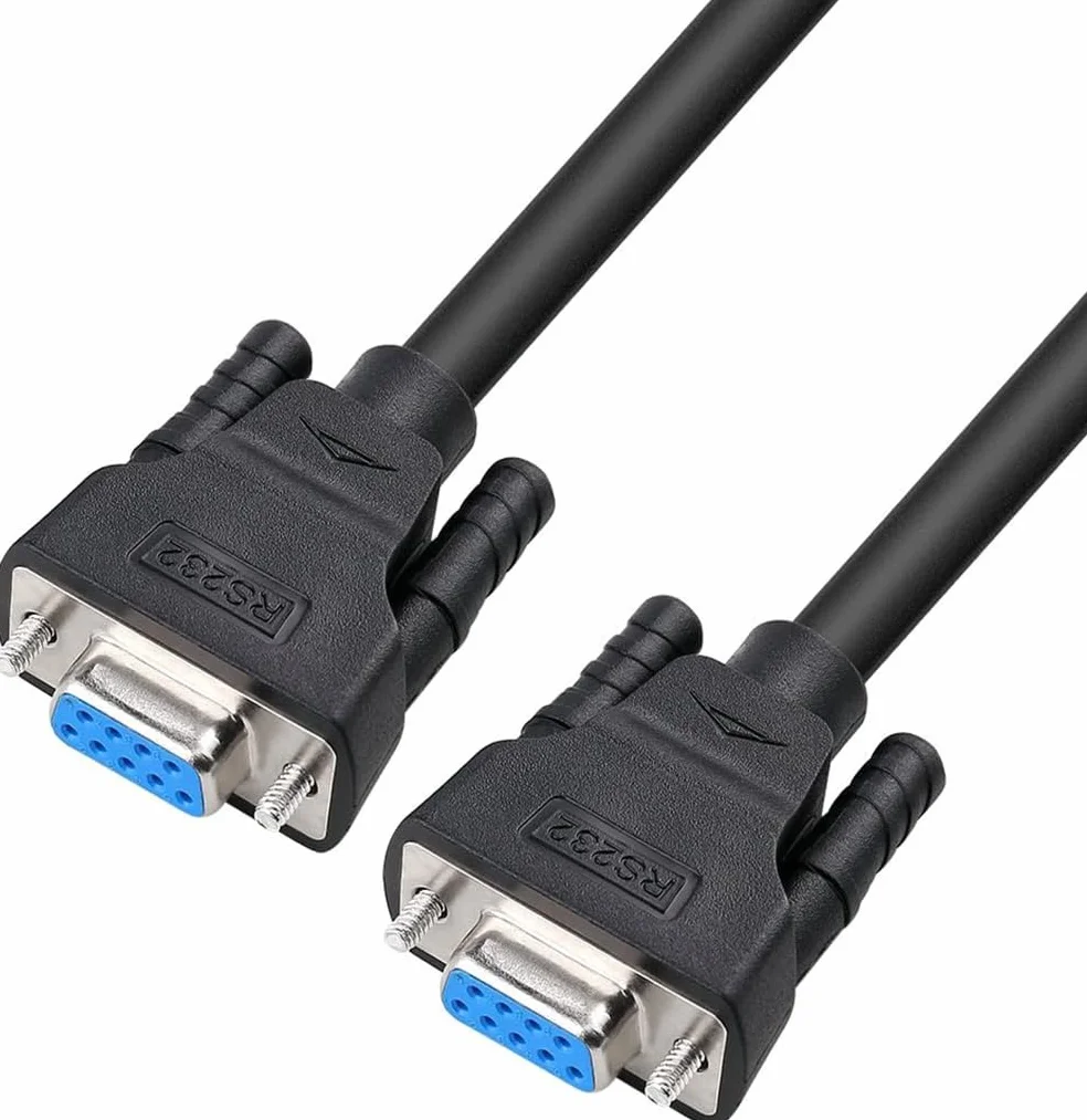 DTECH DB9 RS232 kabel szeregowy gniazdo do gniazda kabel zerowy modemowy krzyżyk TX RX do komunikacji danych (3 m, czarny)