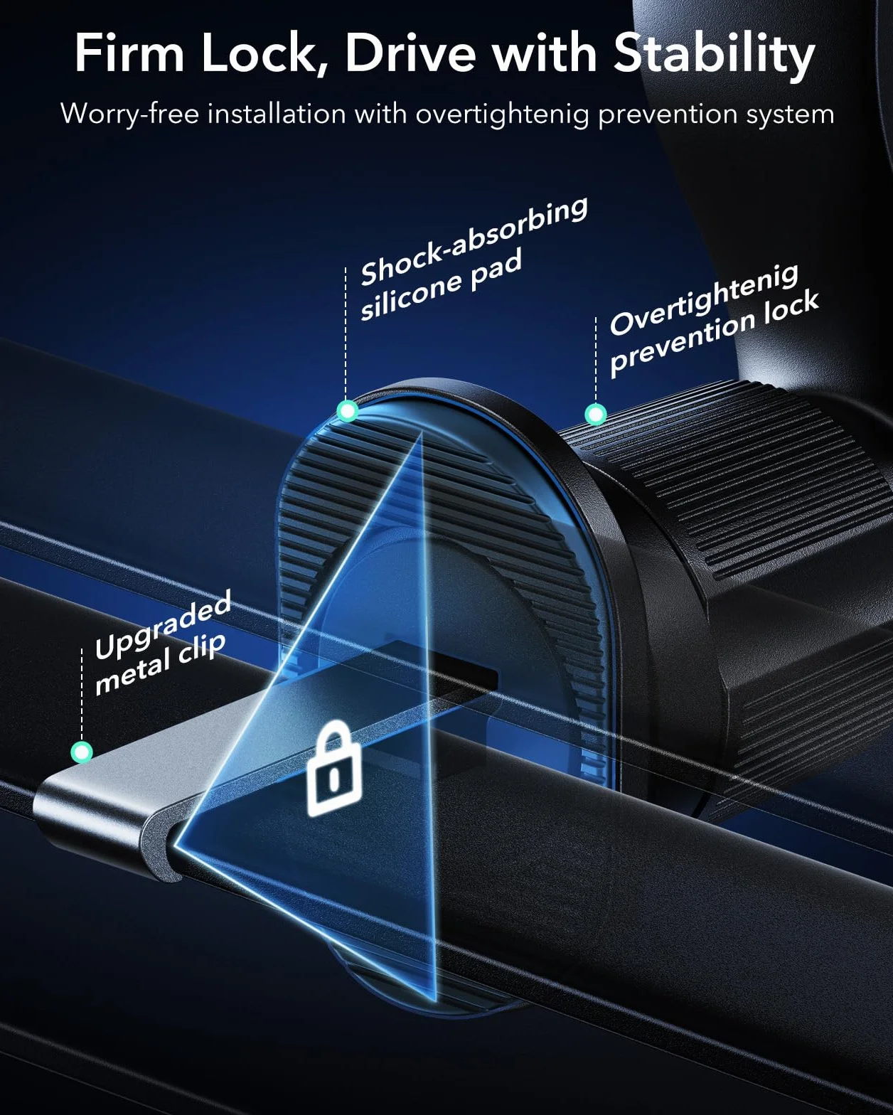 ESR OmniLock Qi2.2 Certyfikowany 25W Ładowarka MagSafe do samochodu z CryoBoost, chłodzenie telefonu, magnetyczny uchwyt na telefon do szczeliny wentylacyjnej, obracany o 360°, kompatybilny z iPhone