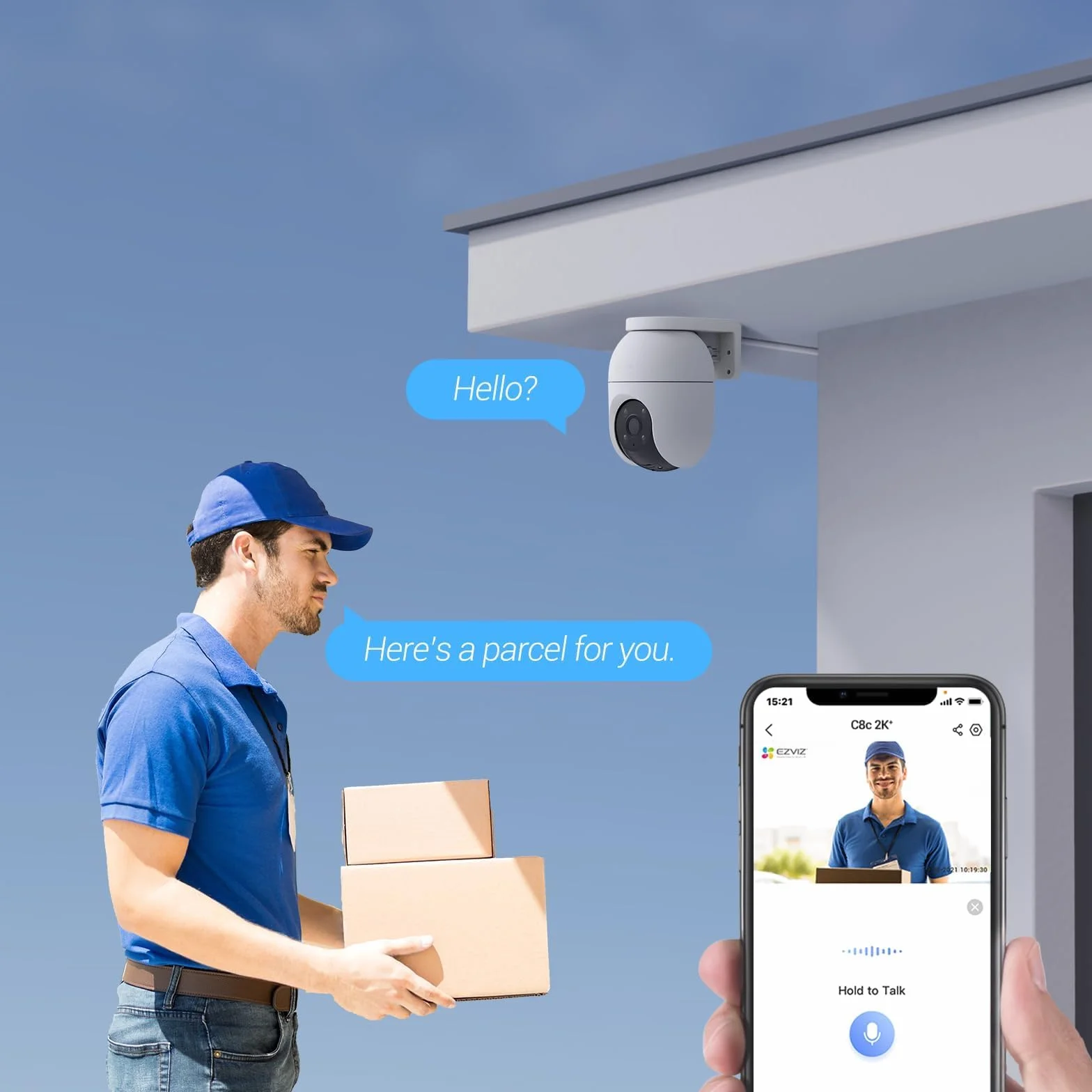 EZVIZ C8c 4MP Zewnętrzna Kamera Monitorująca WiFi 360° z Automatycznym Śledzeniem i Zoomem, Wykrywanie Osób/Pojazdów, Kolorowe Nocne Widzenie, Dwukierunkowy Dźwięk