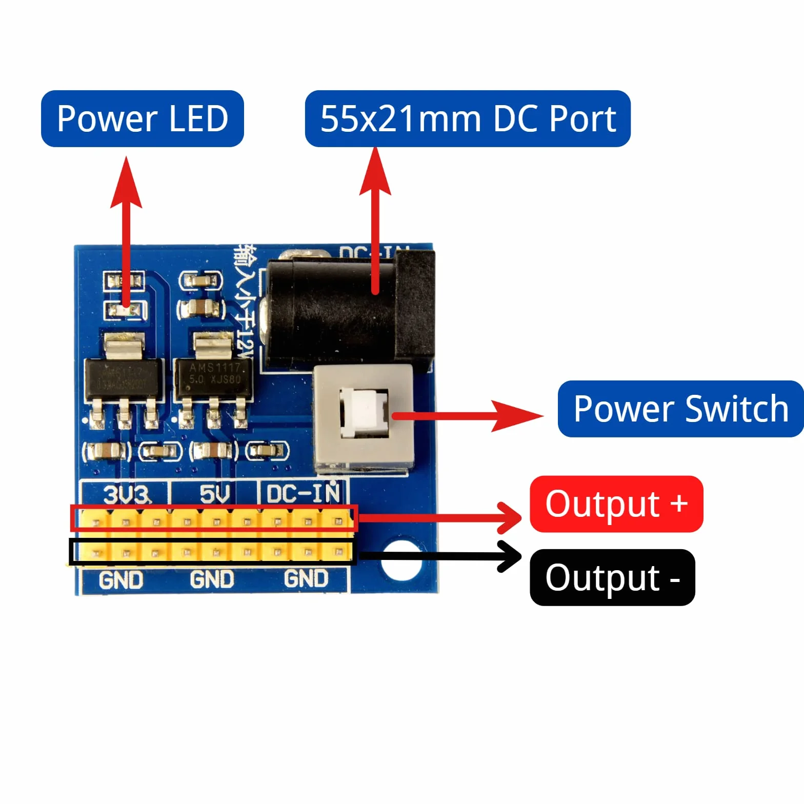 DC-DC 12 V do 3,3 V 5 V 12 V Multi-Wyjście Breadboard Zasilacz Adapter Power Supply moduł kompatybilny z Arduino (3 sztuki)