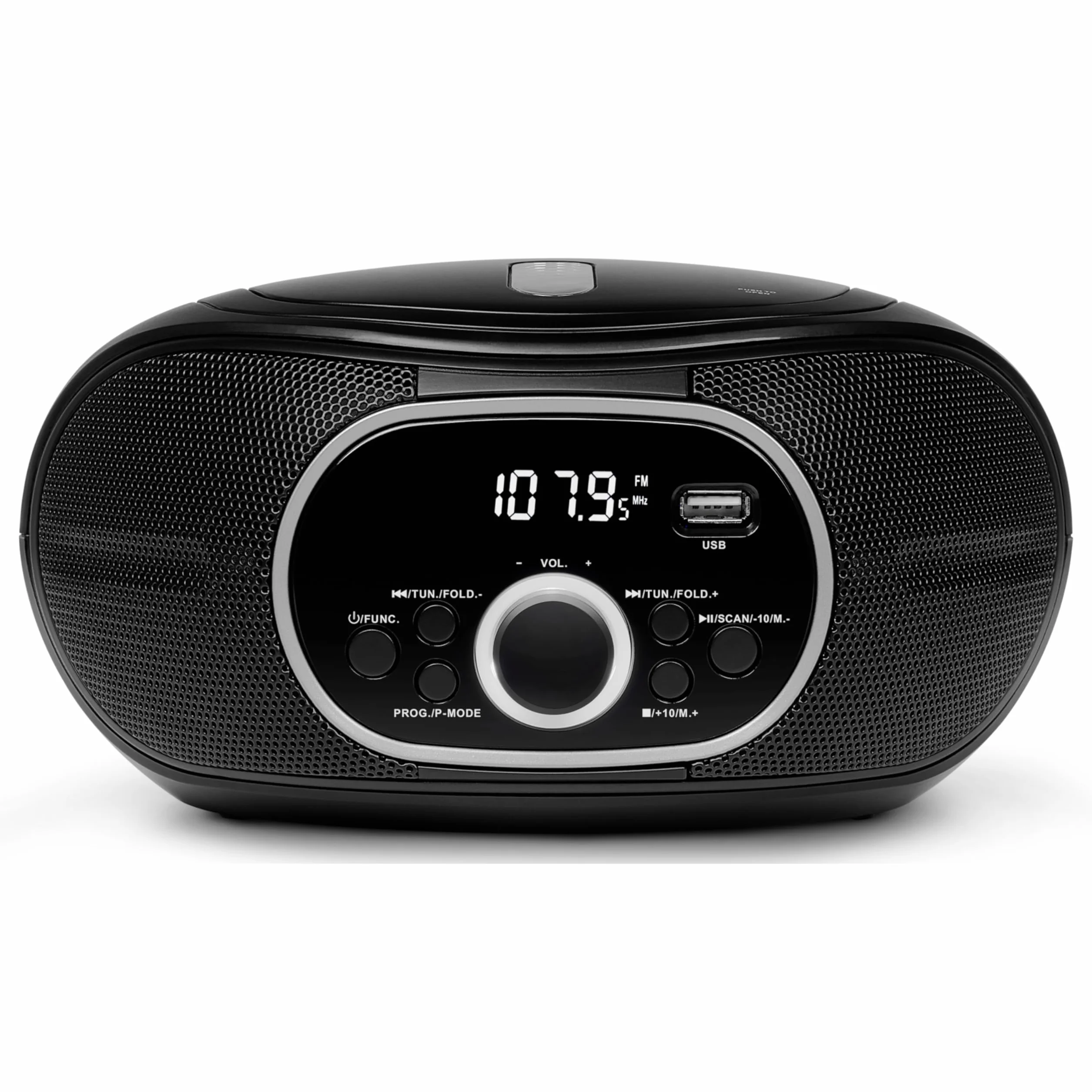 MEDION Przenośny Boombox E65711, odtwarzacz CD/MP3, FM FM, AUX, zasilanie bateryjne, czarny