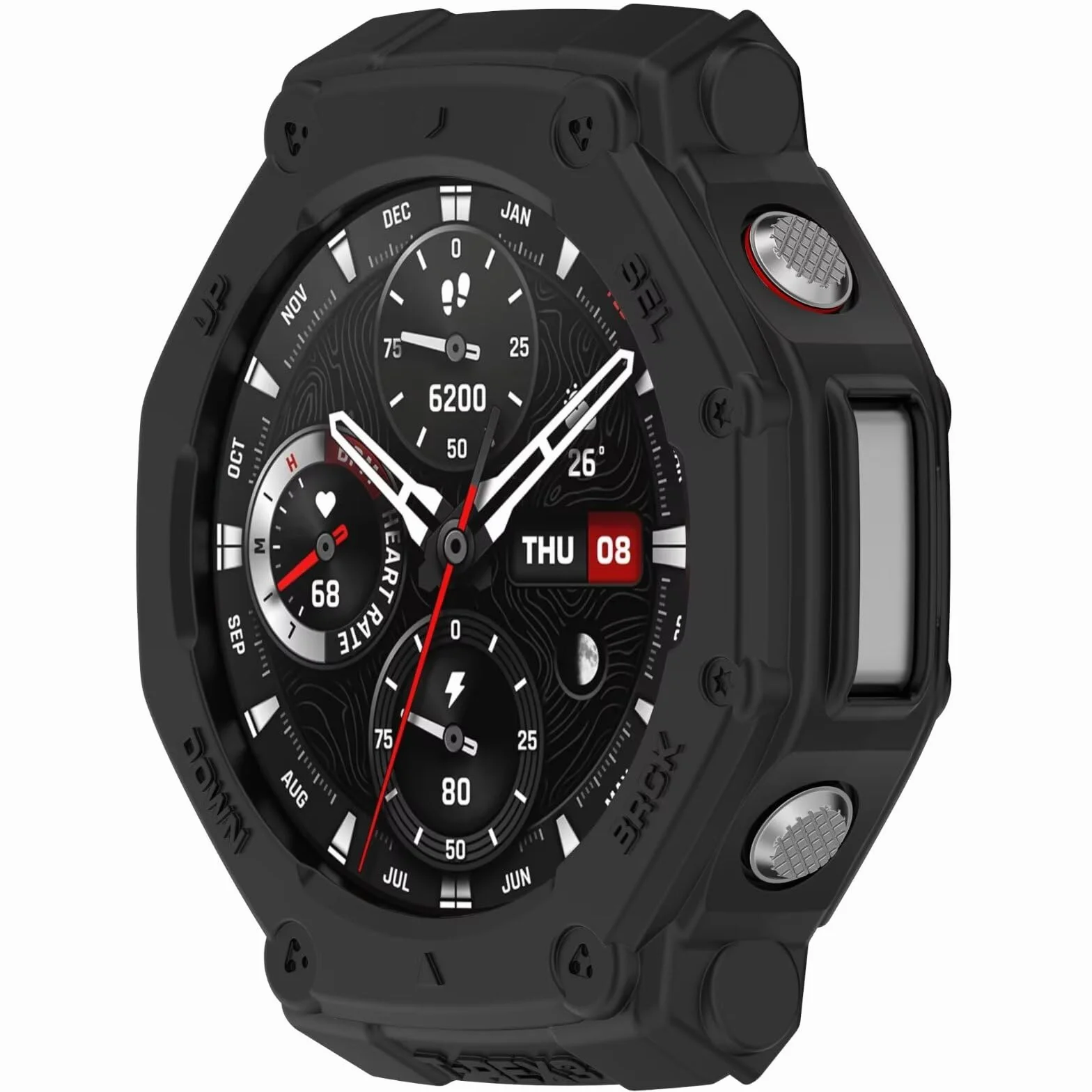 FTRONGRT Etui kompatybilne z Amazfit T-Rex 3, miękkie TPU, odporne na zarysowania etui ochronne do zegarka kompatybilne z Amazfit T-Rex 3. Czarne