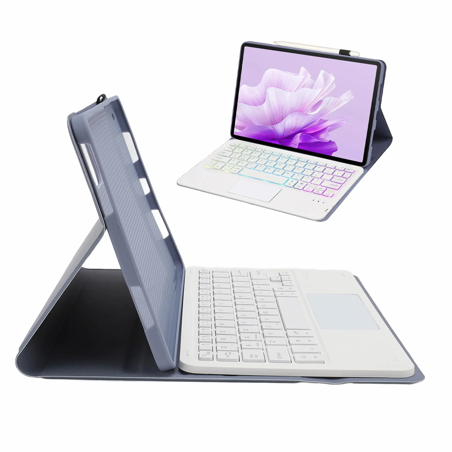 Etui na klawiaturę do Bezprzewodowa Klawiatura Bluetooth z osłoną ochronną dla Mi Pad 6 6 Pro, Przenośna Podstawka ze Skóry PU z wyjmowaną magnetyczną klawiaturą