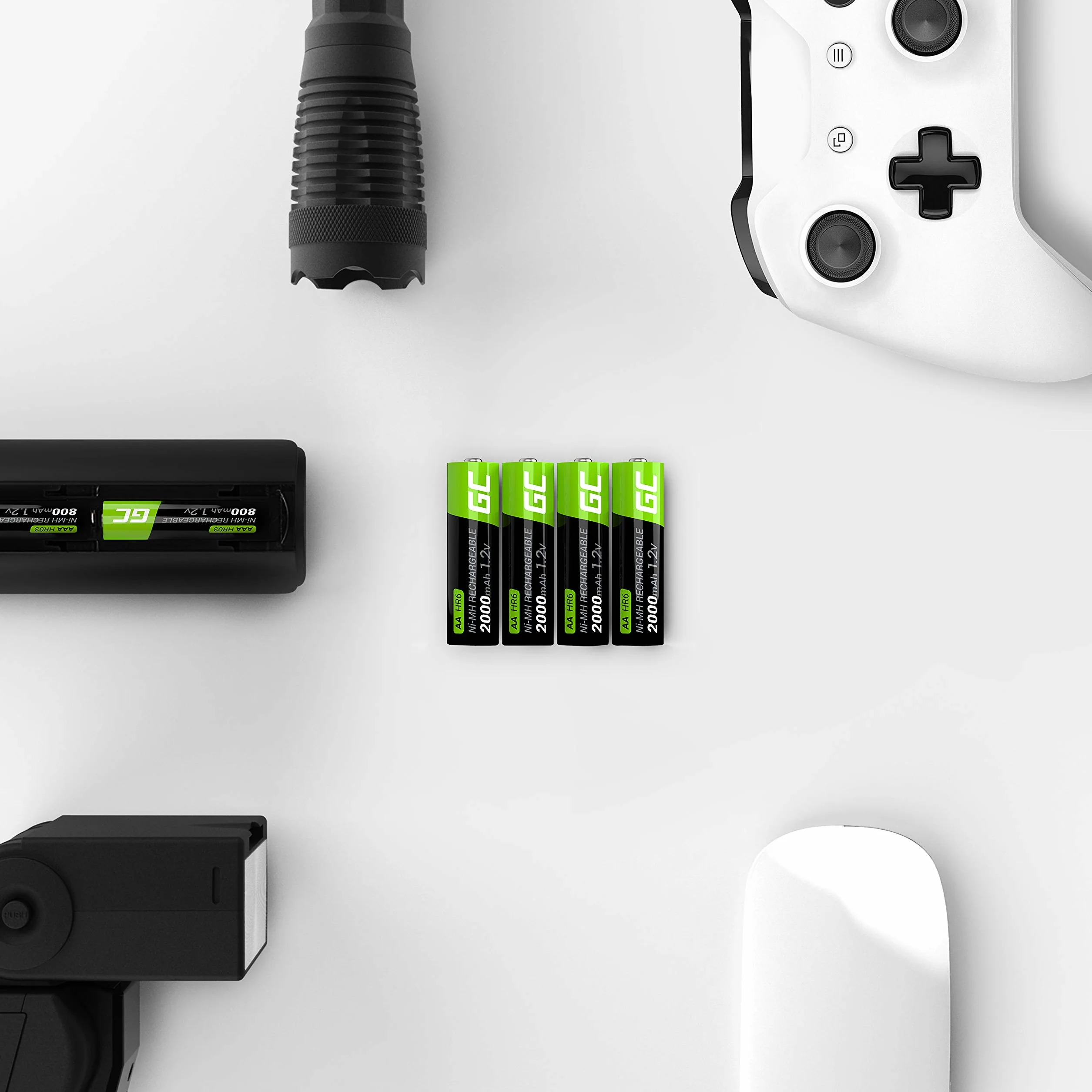 Green Cell 2x Akumulatory Paluszki AA R6 2000mAh Ni-MH – wysokiej jakości akumulatory niklowo-metalowo-wodorowe, ładowalne, trwałe i kompatybilne ze wszystkimi ładowarkami do AA