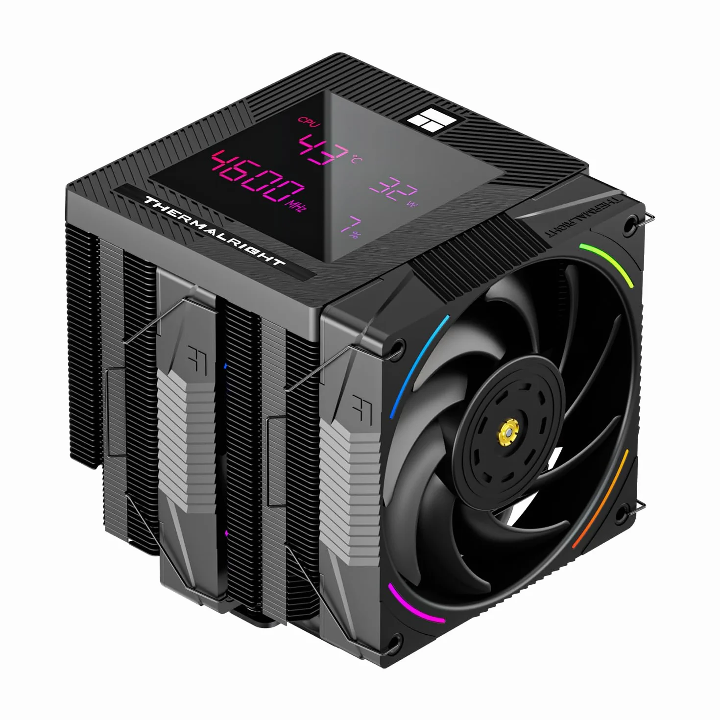 Thermalright Phantom Spirit 120 Digital EVO CPU chłodnica powietrza, 7 heat pipes CPU, wentylator Dual 120 mm PWM, Digital Screen Top Cover, do AM4/AM5/Intel LGA1700/1851/1150/1151/1200, chłodzenie PC