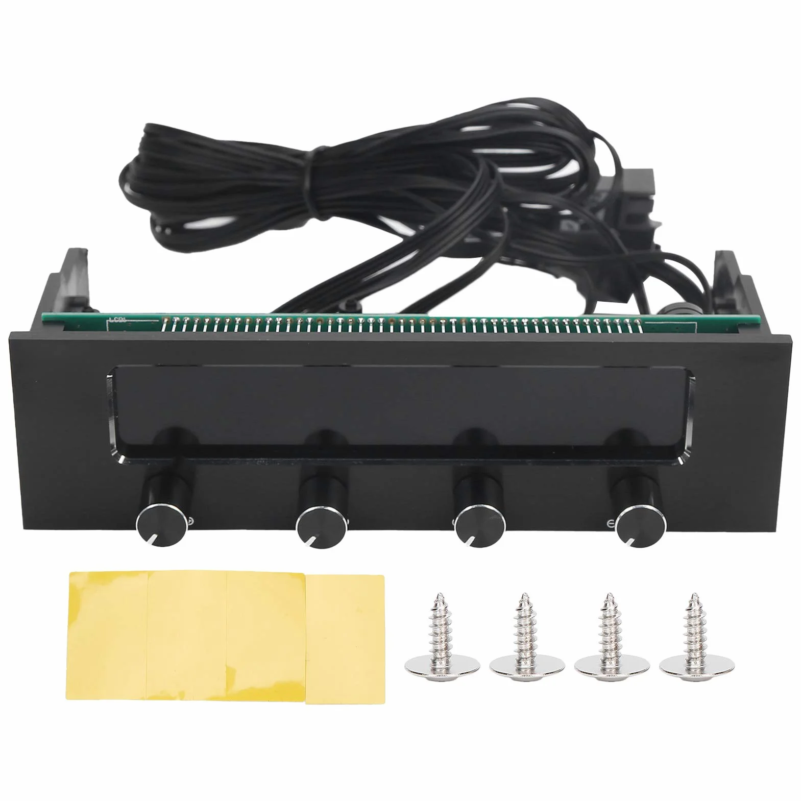 STW‑6041 Kontroler Wentylatora do Procesora Komputera, PC 5,25" Wielofunkcyjny Panel Multimedialny z 4-kanałowym Panelem Przednim, Komputerowy Kontroler Wentylatora PWM i Regulator Temperatury