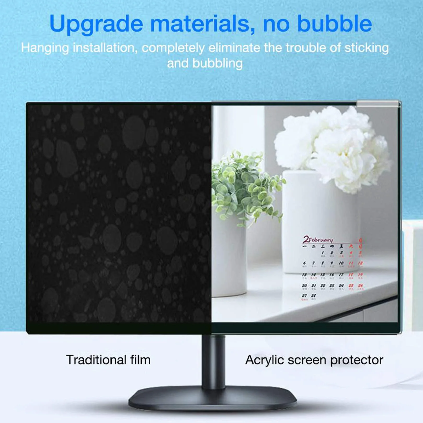 WLWLEO Protector Ekran dla laptopa 12-17 cali Blokowanie promieni UV i niebieskie światło, Łagodzi zmęczenie oczu, Twarda folia odporna na zarysowania do komputera Notebook,17" 400 × 255mm