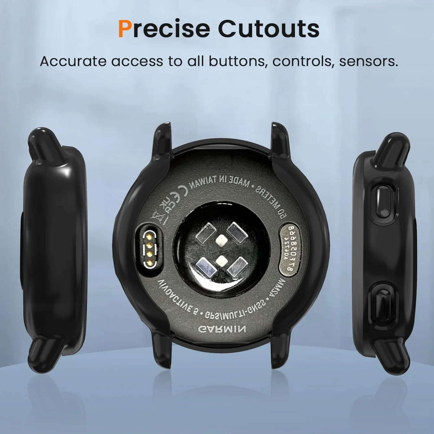 ivoler 3 sztuki etui z osłoną ekranu do Garmin Vivoactive 5, pełne etui ochronne z miękkiego TPU cienkie, odporne na wstrząsy odporne na zarysowania (2 przezroczyste 1 czarne)