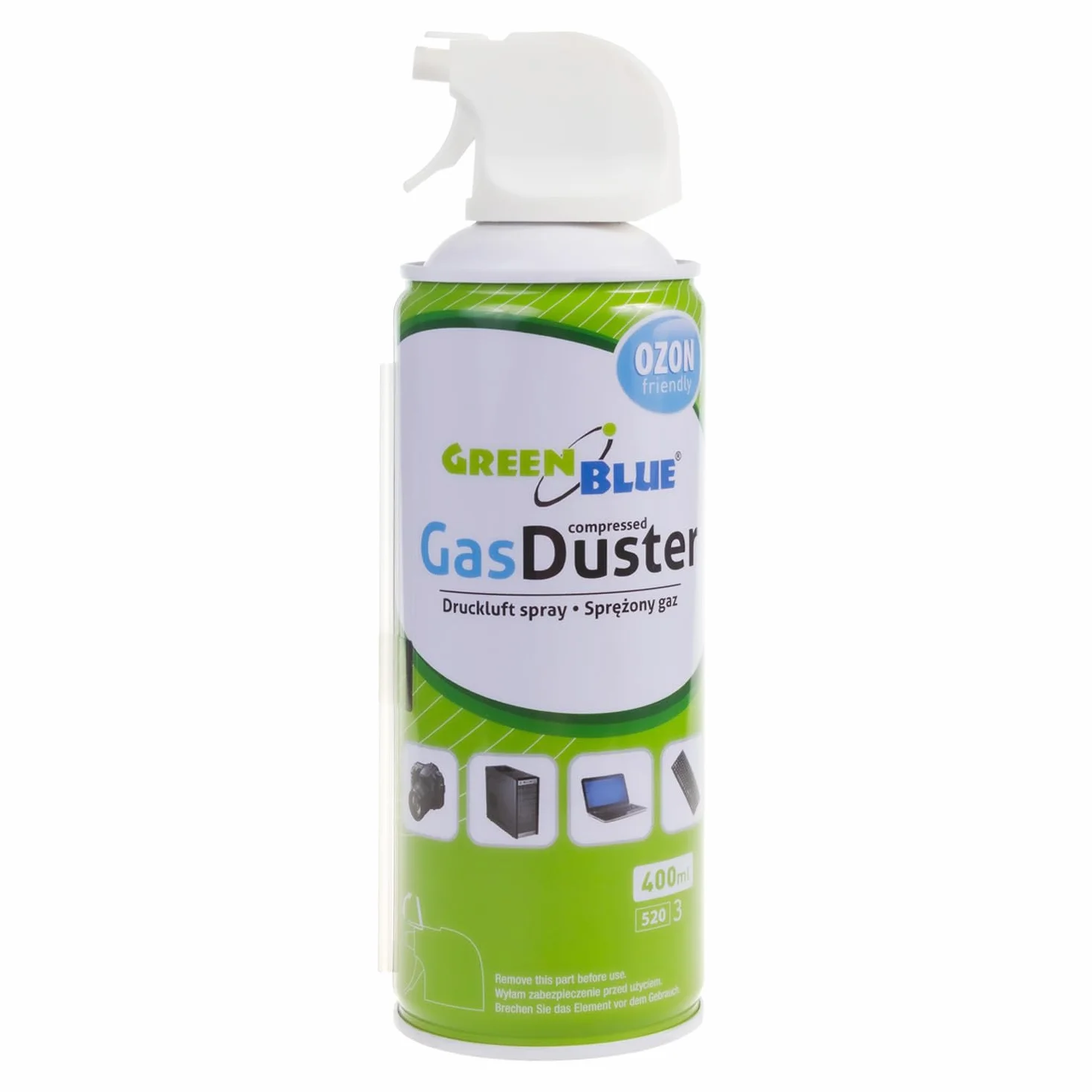 Green Blue GB400 Sprężone Powietrze o Pojemność 400ml, Sprężone Powietrze do Czyszczenia Komputera i innych Urządzeń Elektronicznych, Profesjonalny Atomizer do Czyszczenia Sprzętu Biurowego