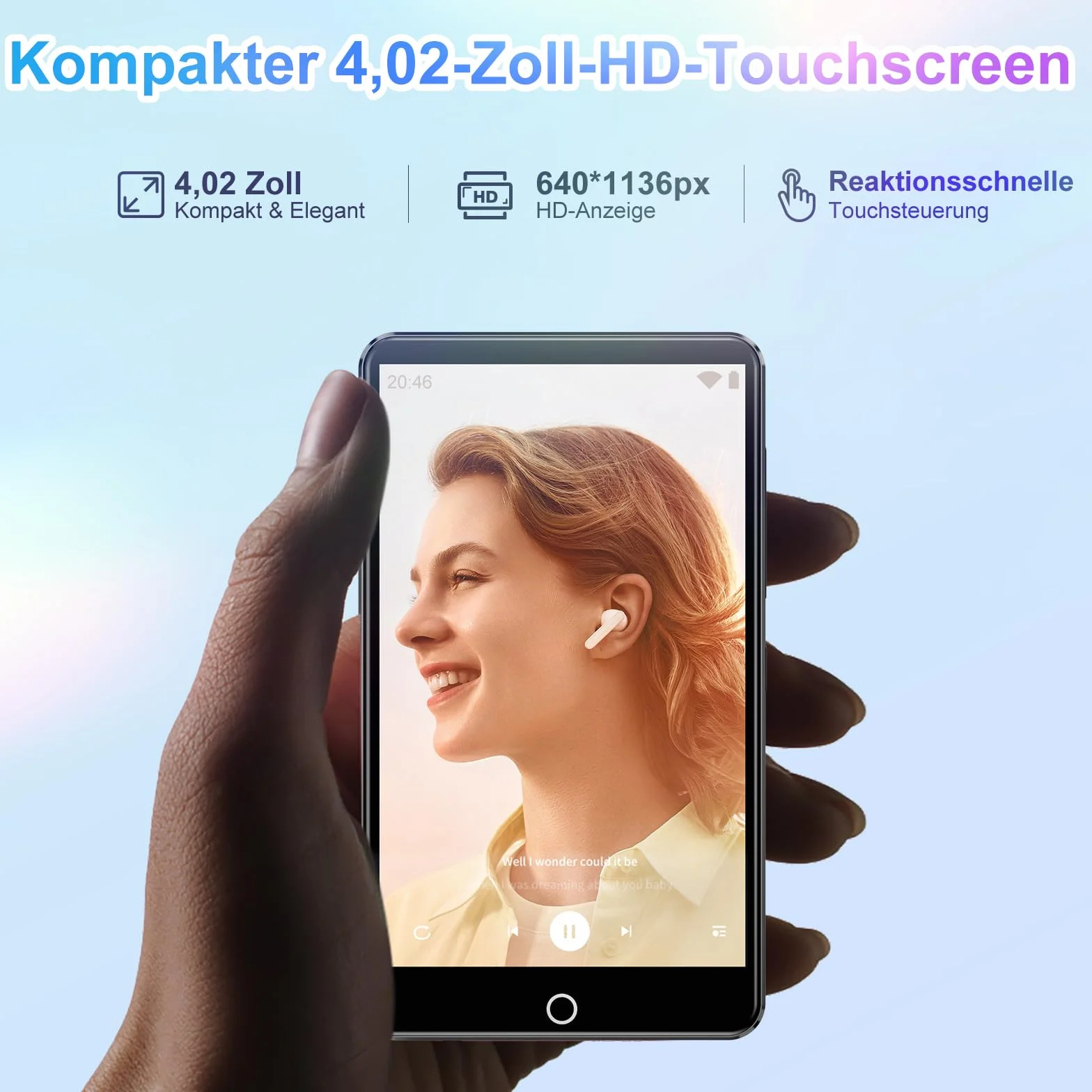 Odtwarzacz MP3 80 GB Bluetooth Wi-Fi 4,02" Ekran Dotykowy Android Player z Kamerą Radio FM