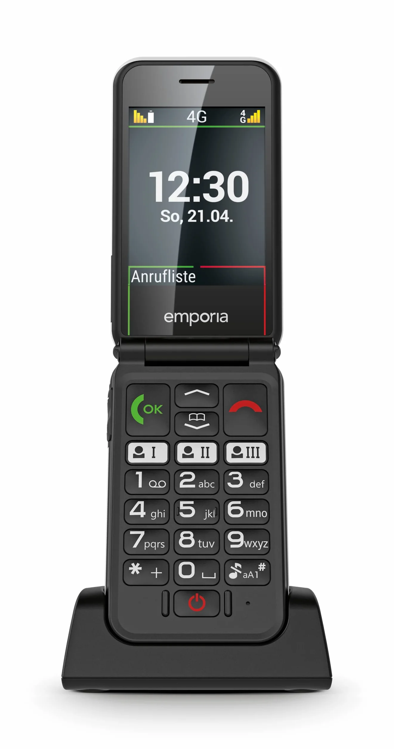 Emporia SIMPLICITYglam.4G telefon komórkowy dla seniorów, duża głośność, kolorowy wyświetlacz 2,8", biały