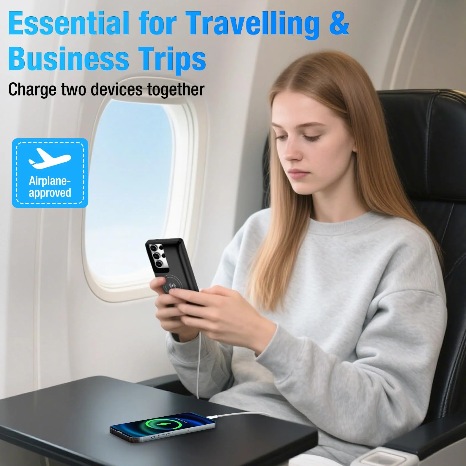 Samsung Galaxy S24 Ultra Powerbank 15000 mAh GaN Szybka Ładowarka Bezprzewodowa USB-C 20W
