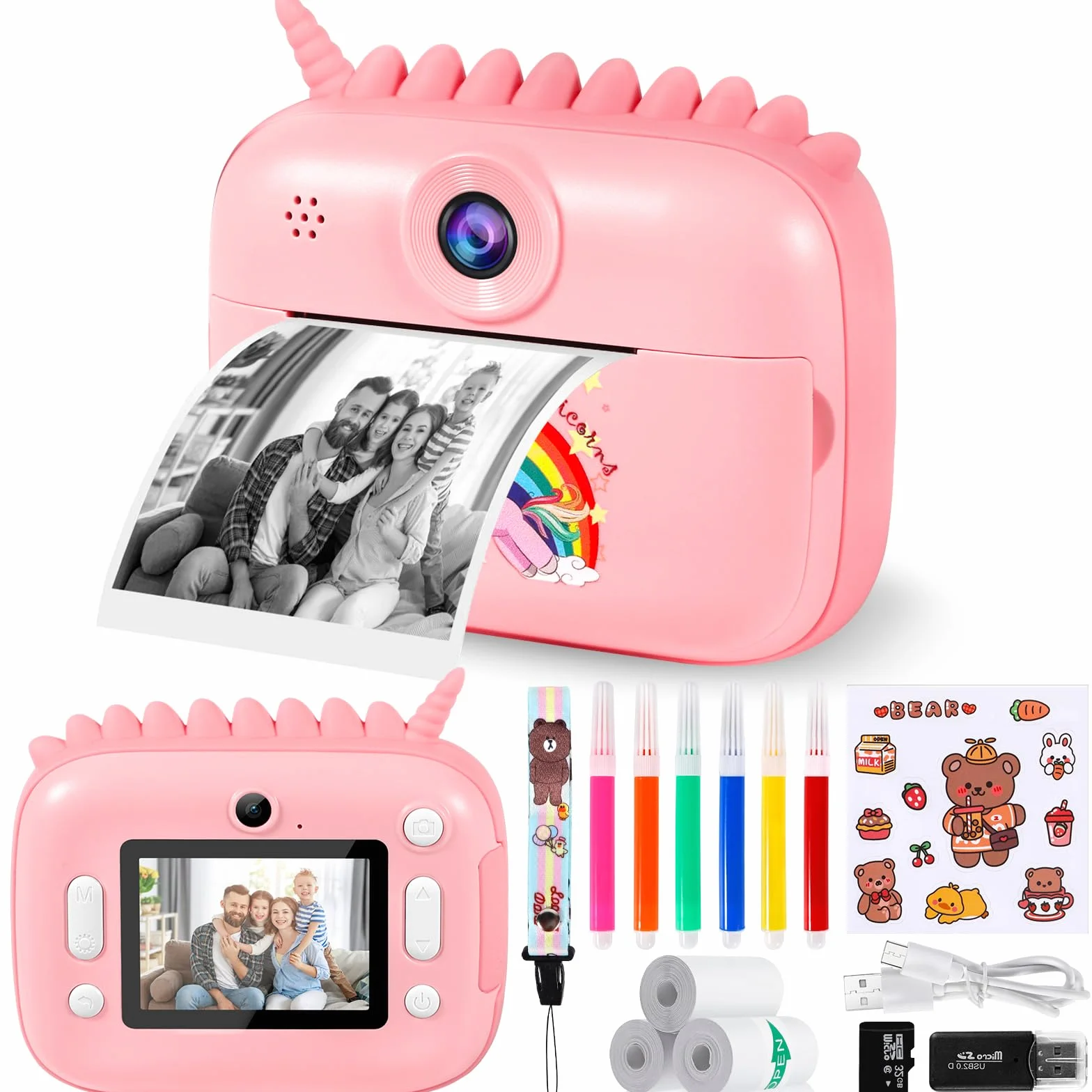 Aparat natychmiastowy dla dzieci 12 MP 2,4 cala 32 GB 1080p