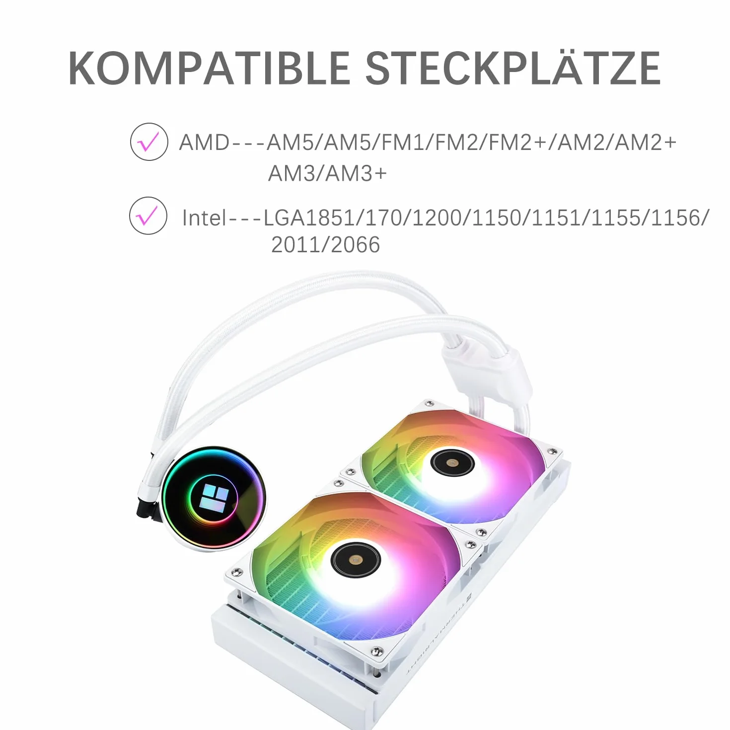 Thermalright Frozen Notte 240 White ARGB V2 ciekły procesor chłodzący 240 mm Aio podwójny wentylator PWM 2000 RPM AMD AM4/AM5 Intel LGA1851/1700/115x