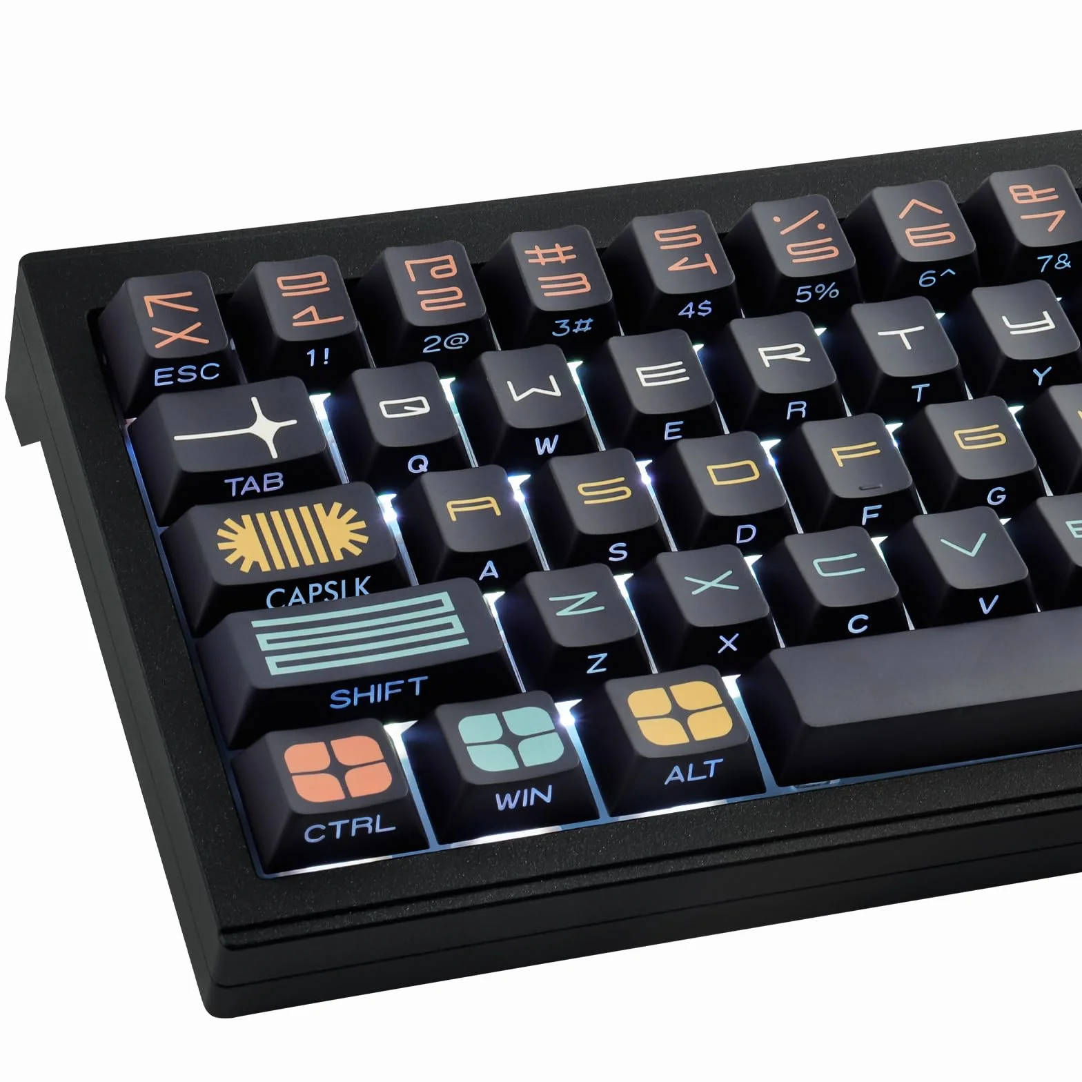 PBT Custom Black Expo Keycaps 131 klawiszy grawerowane z boku przezroczyste profil wiśniowy sublimacja barwnika do klawiatury mechanicznej Cherry MX ANSI ISO